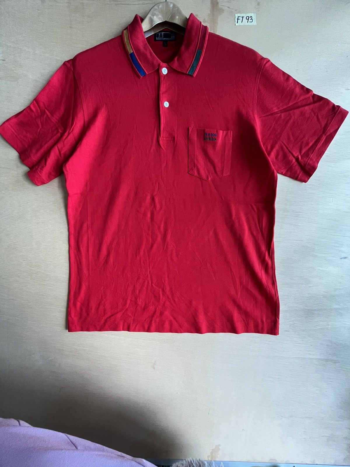 image of Daks London Polo Tee Ft93 in Red, Men's (Size Large)