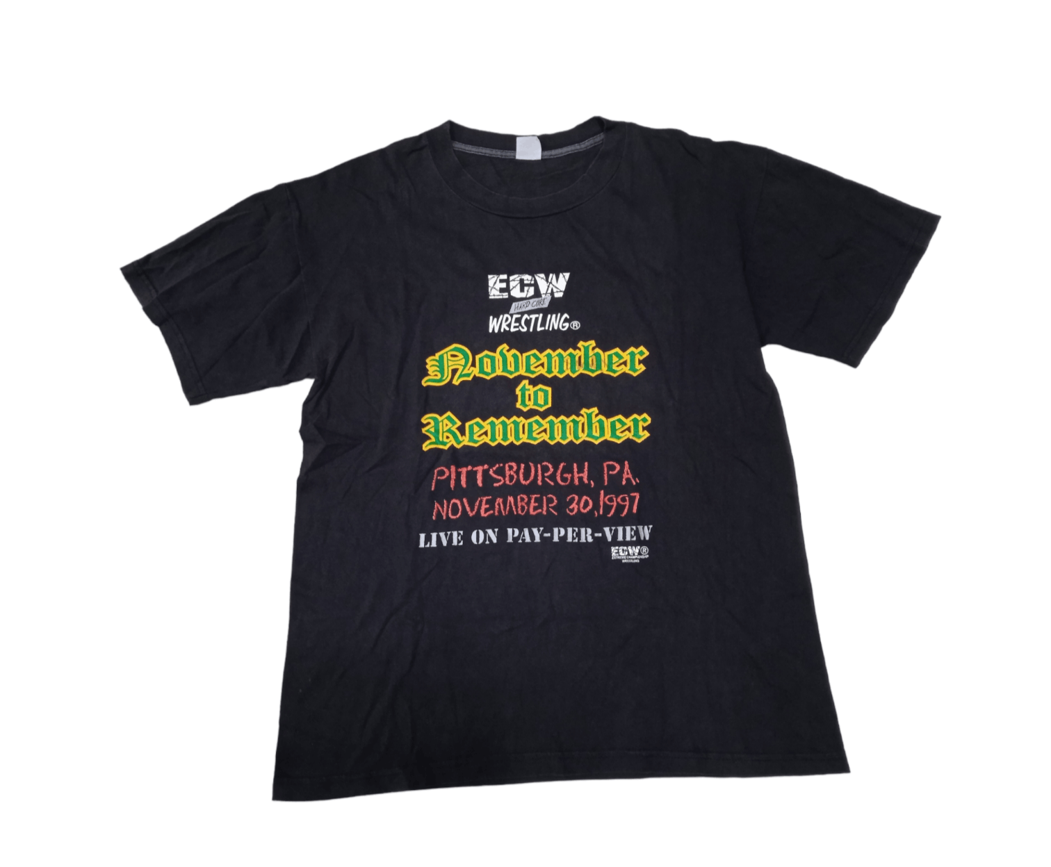 Vintage VINTAGE 90s ECW November to Remember 1997 T-Shirt WWE Size US L / EU 52-54 / 3 - 1 Thumbnail