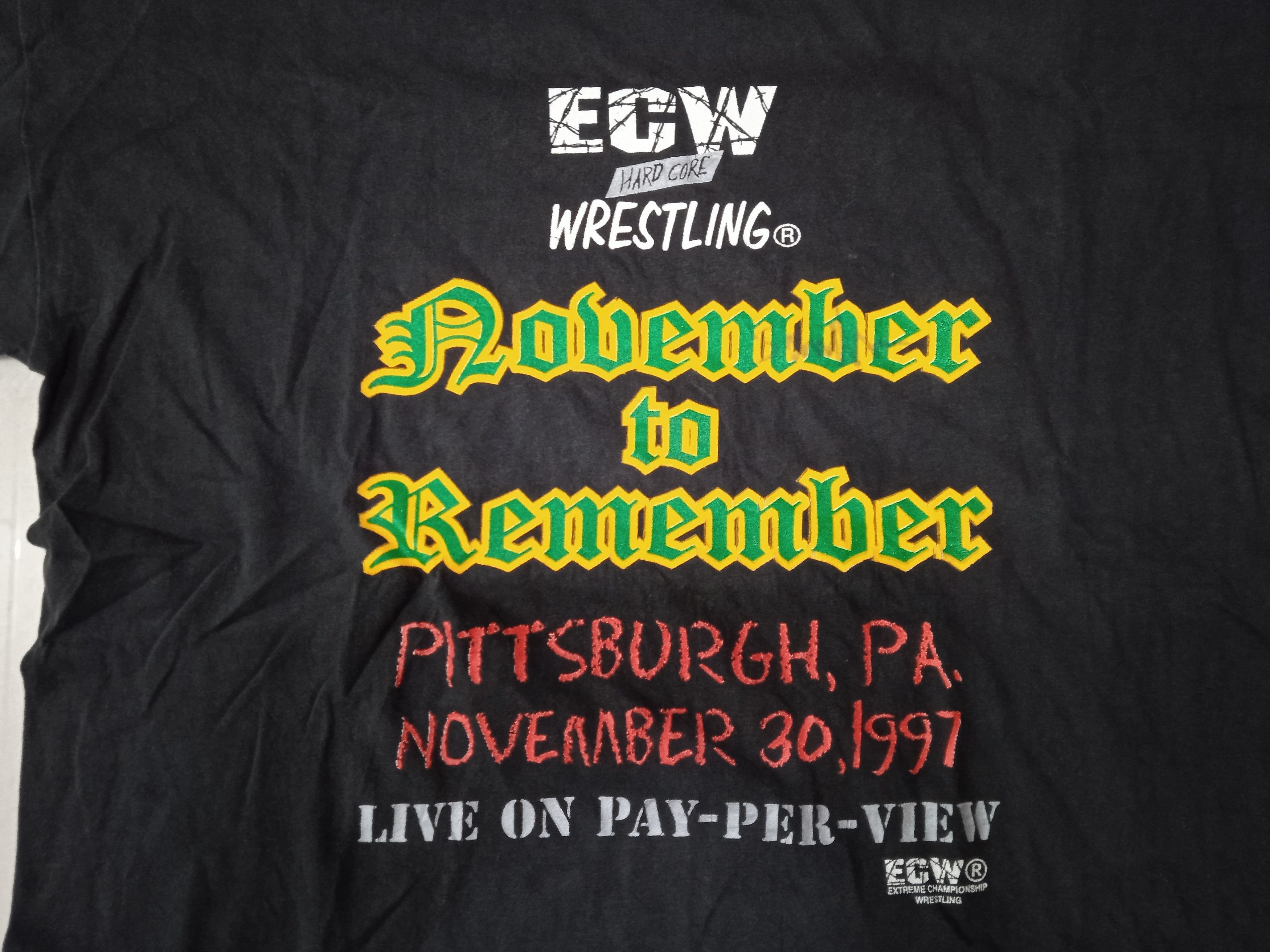 Vintage VINTAGE 90s ECW November to Remember 1997 T-Shirt WWE Size US L / EU 52-54 / 3 - 3 Thumbnail