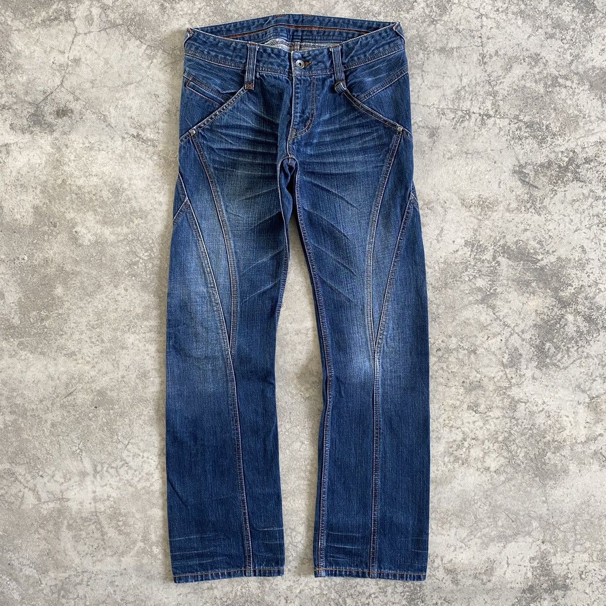 image of Matsuda Nicole Club Articulated Flare Bootcut Jeans in Faded Blue, Men's (Size 33)