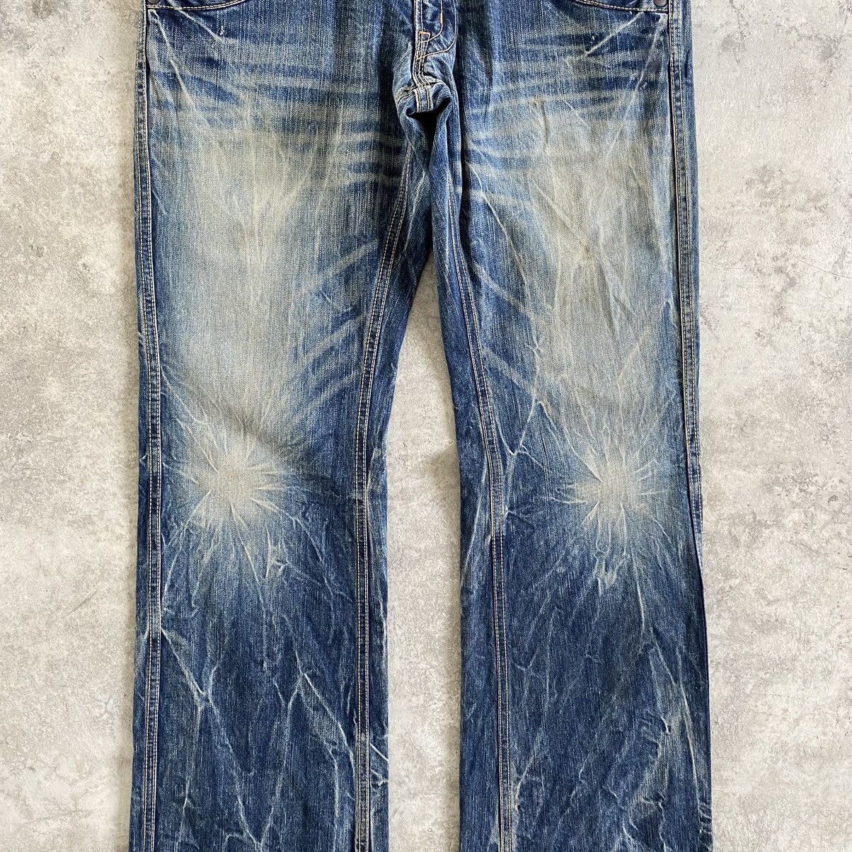 Japan Blue Japanese Brand Vintage Blue Way Faded Flare Bootcut Jeans Size US 33 - 5 Thumbnail