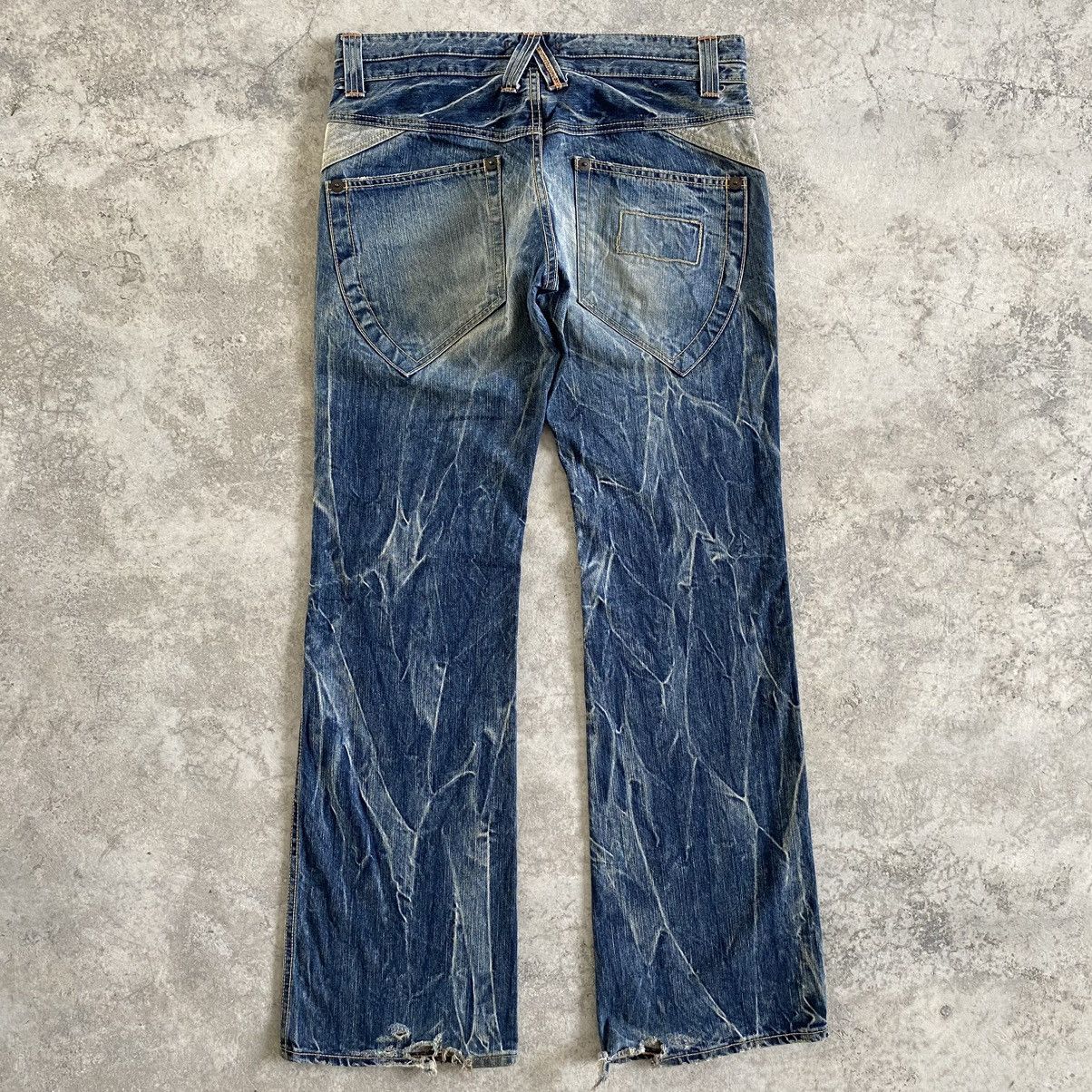 Japan Blue Japanese Brand Vintage Blue Way Faded Flare Bootcut Jeans Size US 33 - 13 Thumbnail
