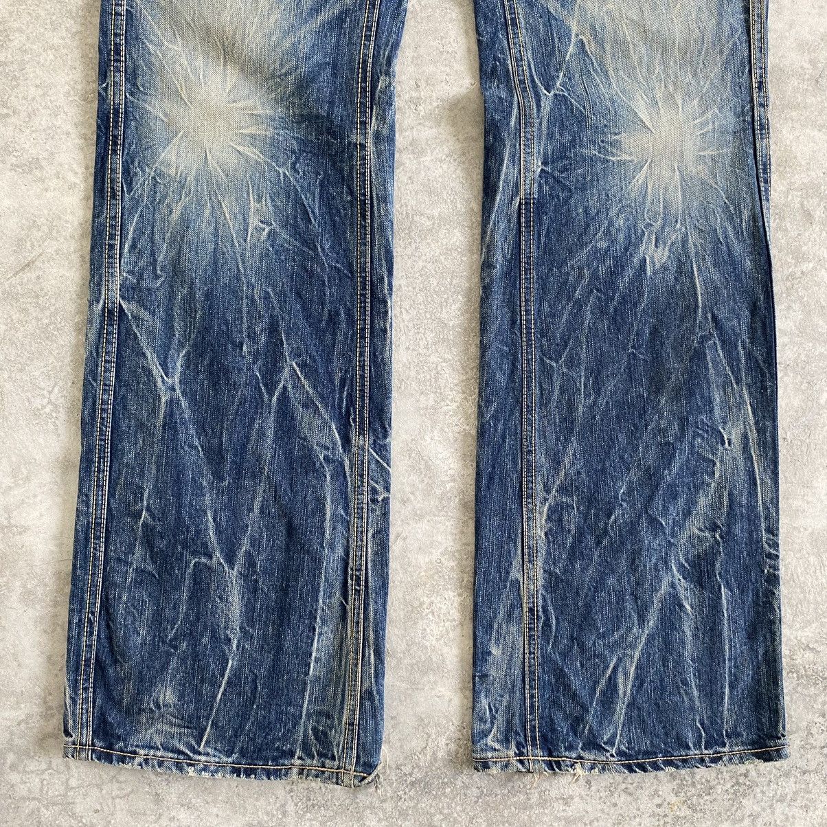 Japan Blue Japanese Brand Vintage Blue Way Faded Flare Bootcut Jeans Size US 33 - 6 Thumbnail