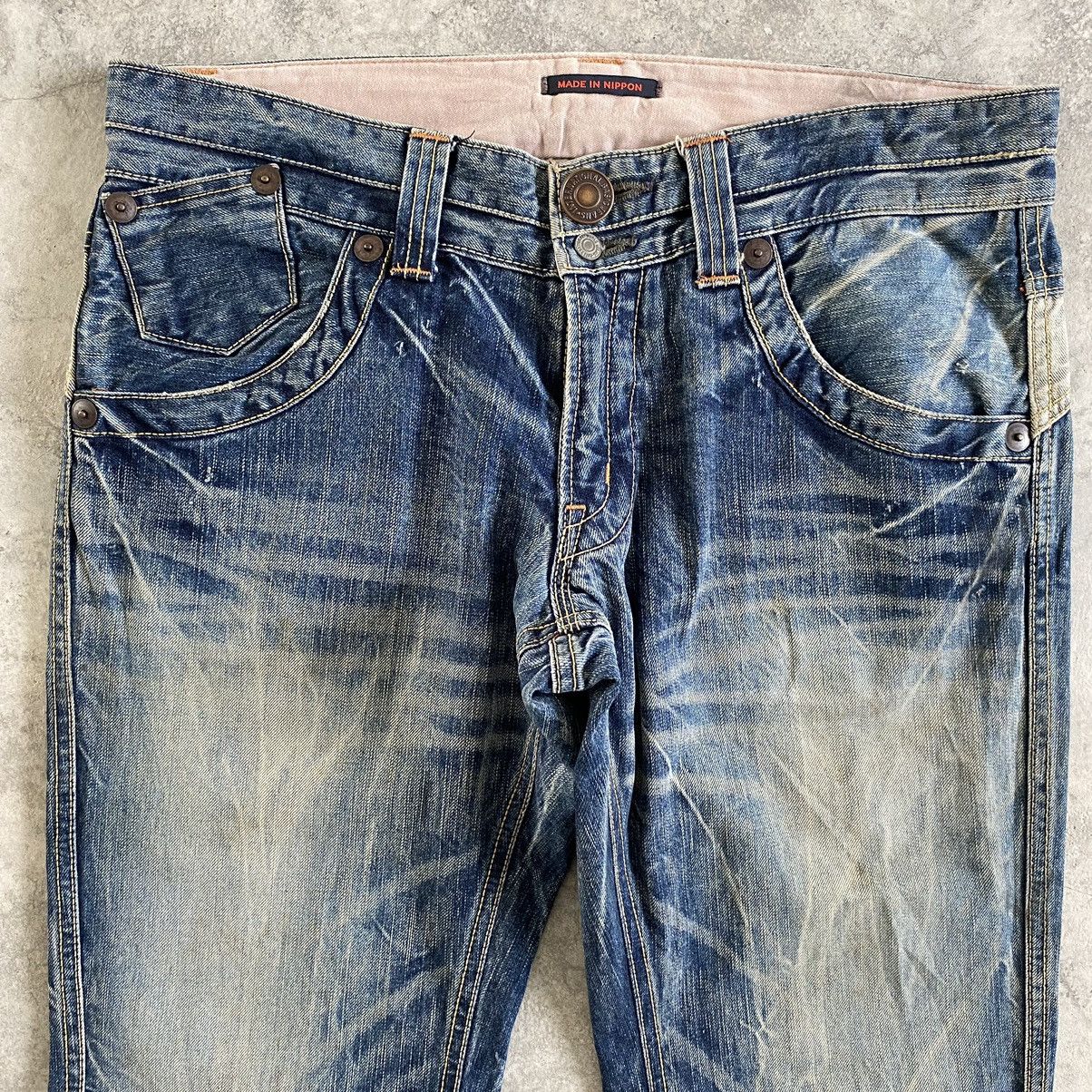 Japan Blue Japanese Brand Vintage Blue Way Faded Flare Bootcut Jeans Size US 33 - 7 Thumbnail