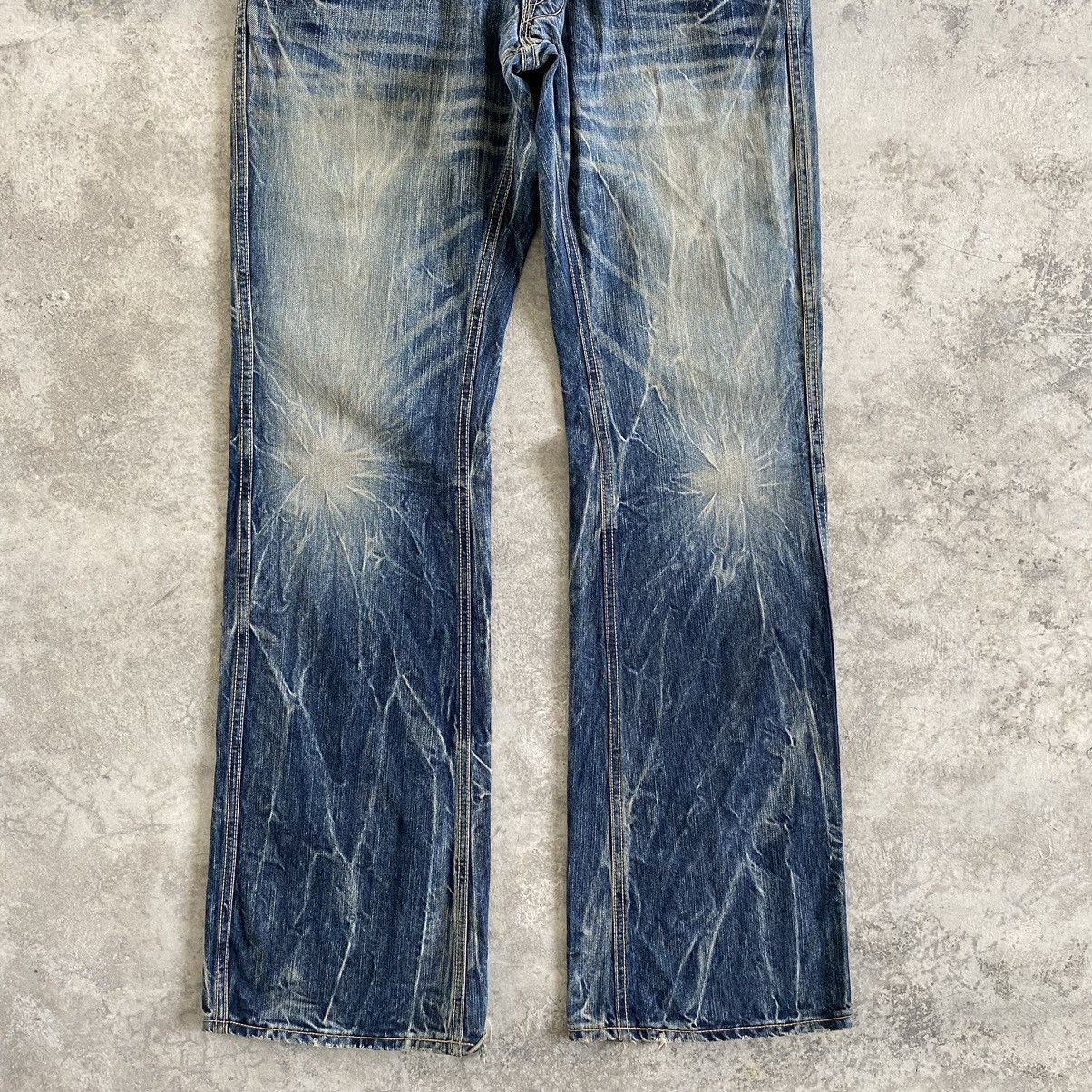 Japan Blue Japanese Brand Vintage Blue Way Faded Flare Bootcut Jeans Size US 33 - 3 Thumbnail