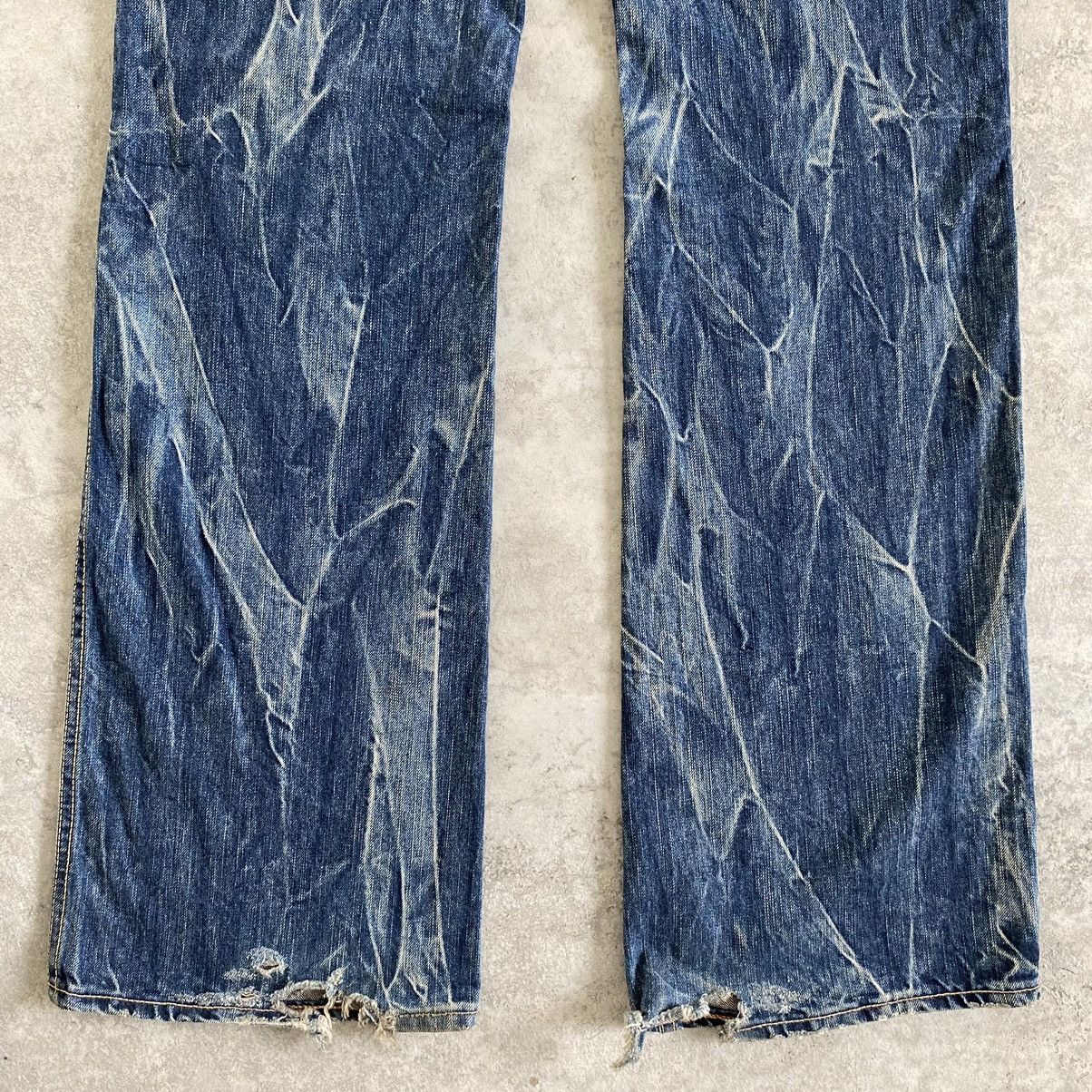Japan Blue Japanese Brand Vintage Blue Way Faded Flare Bootcut Jeans Size US 33 - 17 Thumbnail