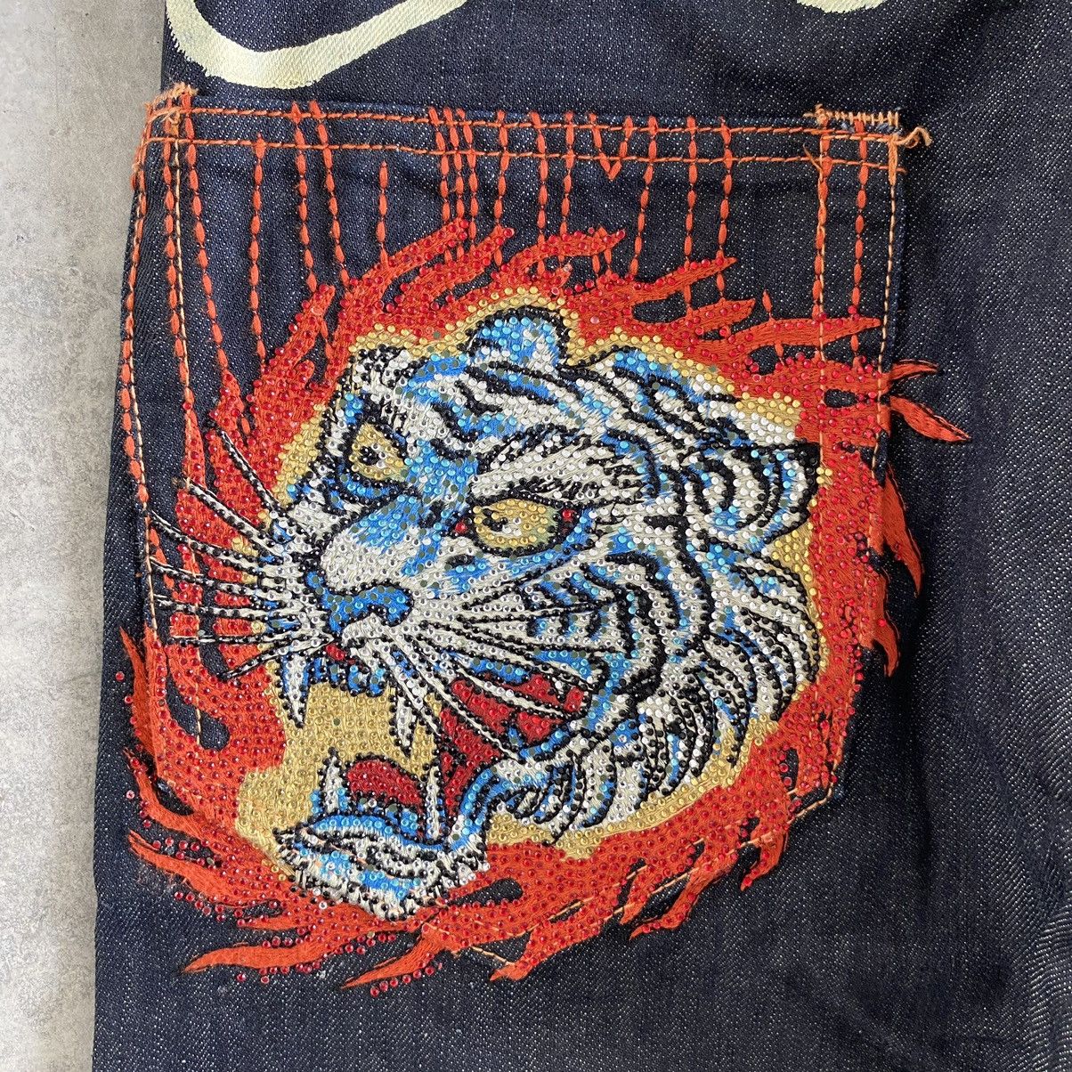 Ed Hardy Vintage Ed Hardy Chritian Audigier Embroidered Tiger Jeans Size US 33 - 6 Thumbnail