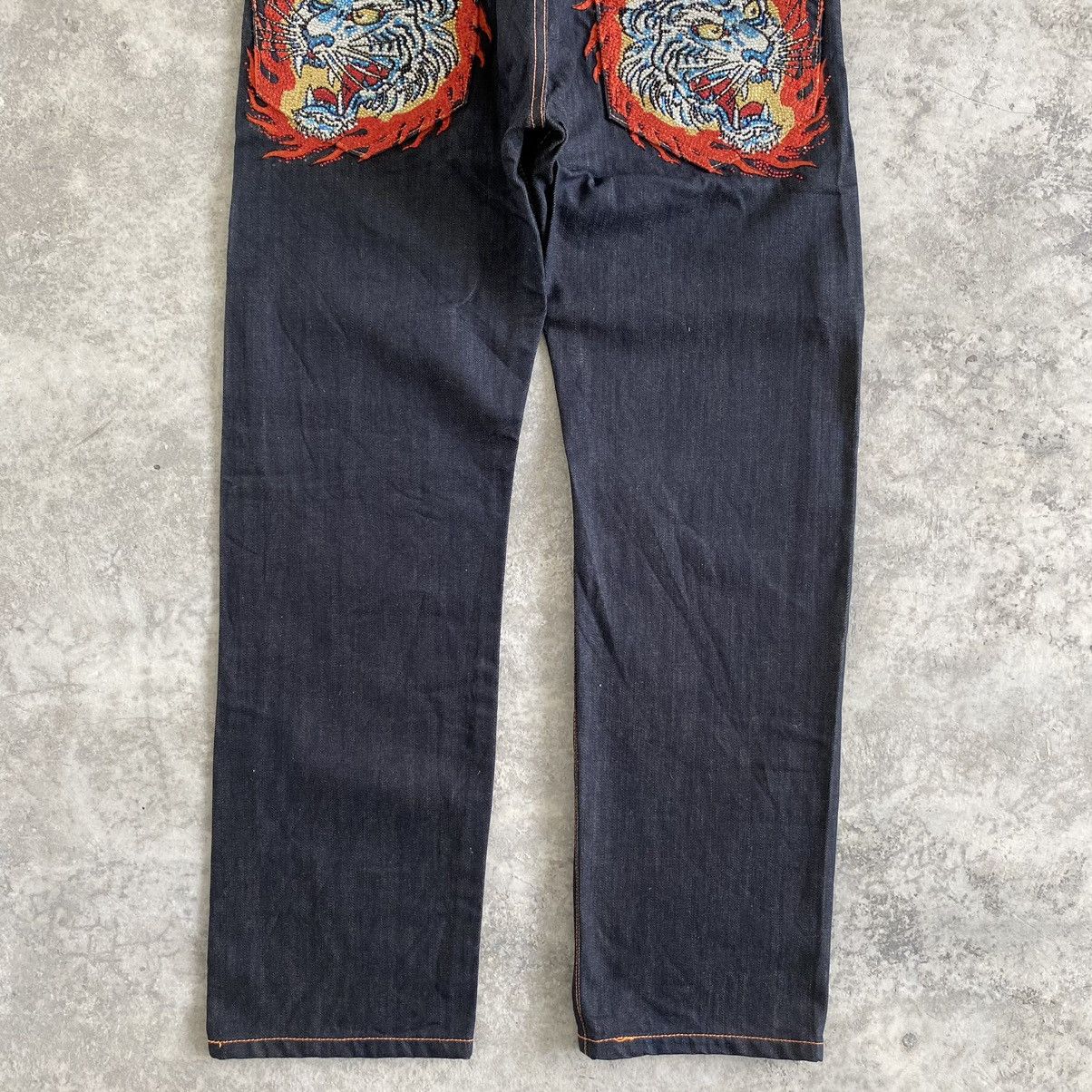 Ed Hardy Vintage Ed Hardy Chritian Audigier Embroidered Tiger Jeans Size US 33 - 4 Thumbnail