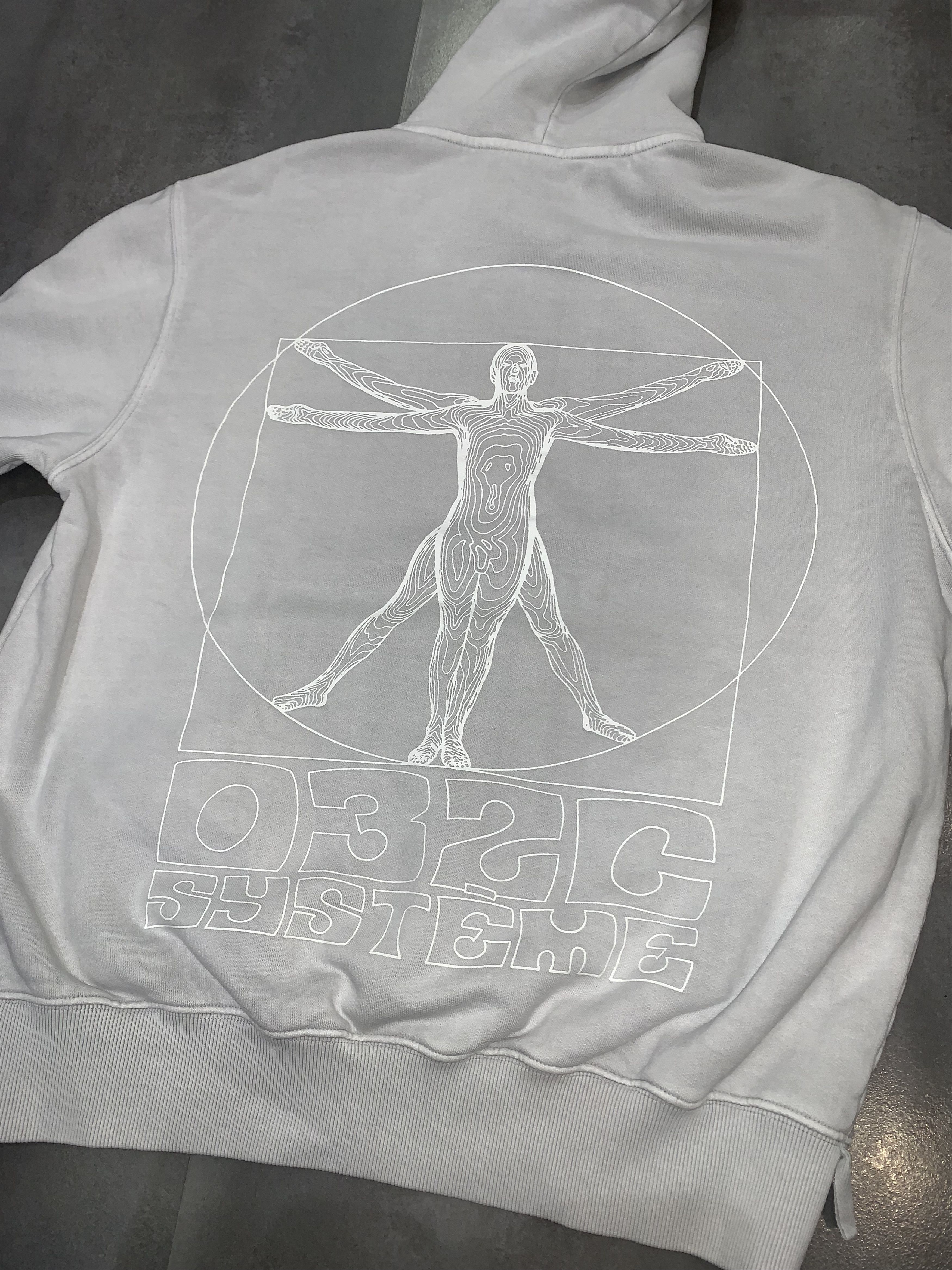 image of 032C Termoreactive Anatomic White/gray Hoodie, Men's (Size Medium)