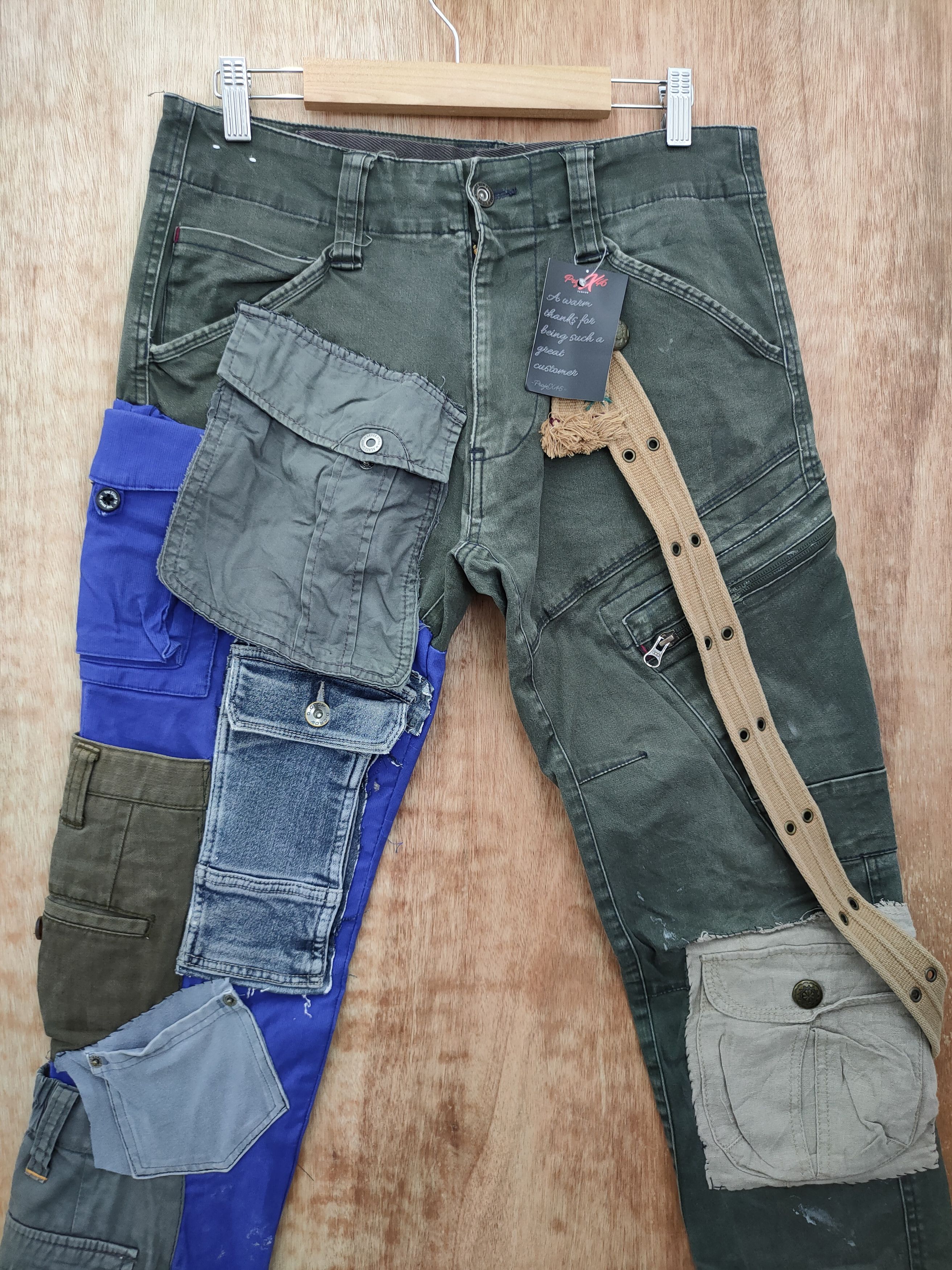 Japanese Brand DL Japan custom reworked reconstruct cargo pants #46-018DLAL Size US 30 / EU 46 - 5 Thumbnail