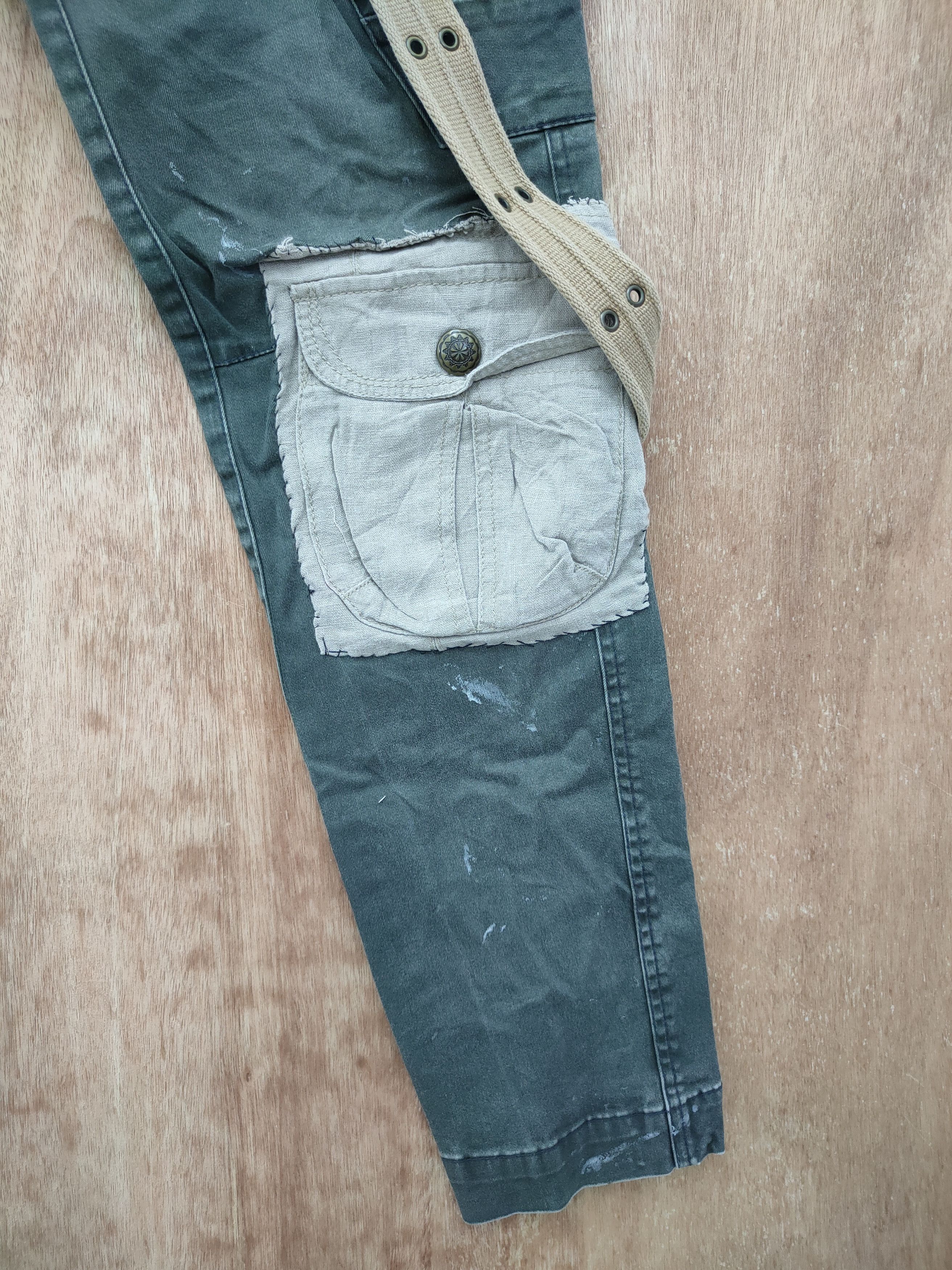 Japanese Brand DL Japan custom reworked reconstruct cargo pants #46-018DLAL Size US 30 / EU 46 - 4 Thumbnail
