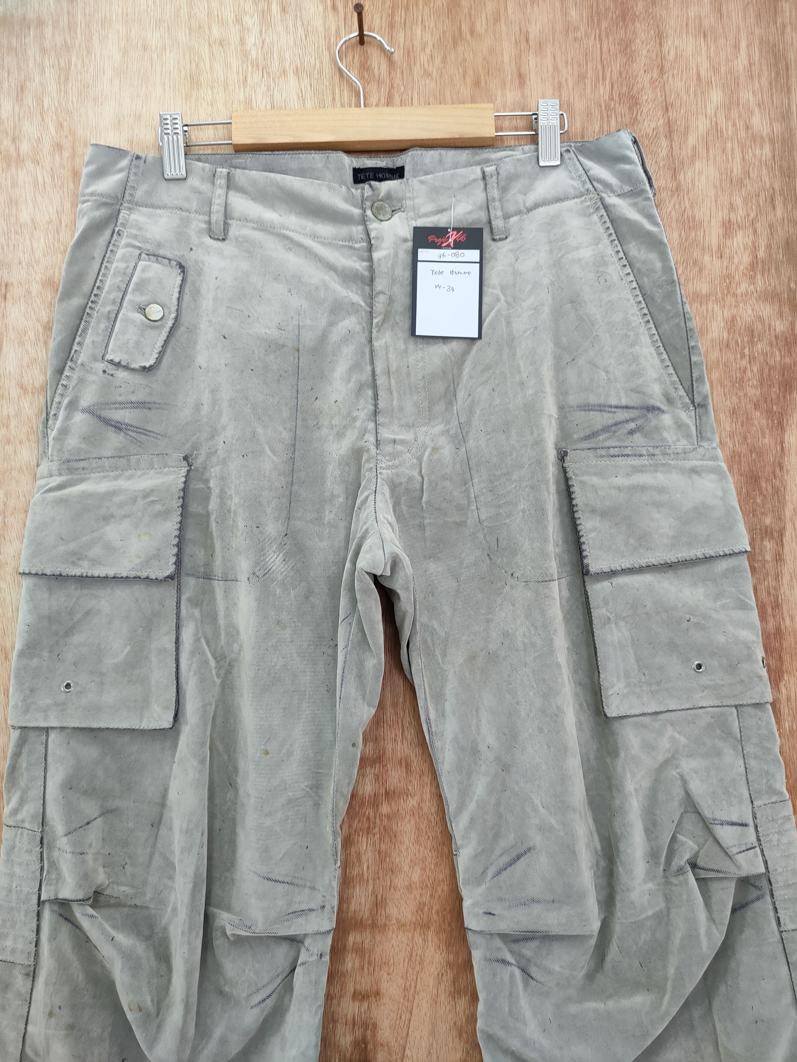 Tete Homme Tete Homme Issey Miyake multipocket cargo pants #46-080DLAL Size US 33 - 9 Thumbnail