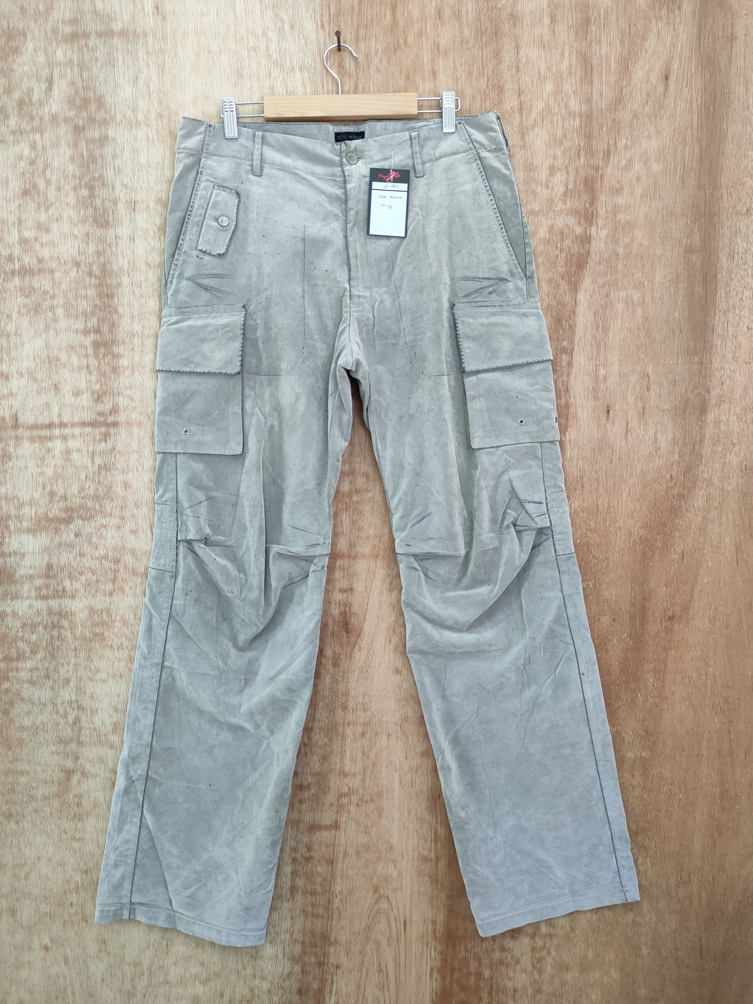 Tete Homme Tete Homme Issey Miyake multipocket cargo pants #46-080DLAL Size US 33 - 1 Thumbnail