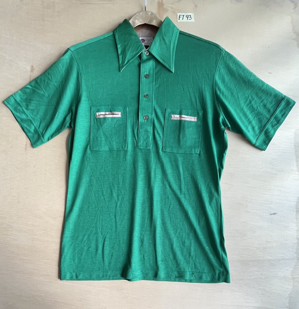 image of Vintage Sears Polo Tee 70’S Ft93 in Green, Men's (Size Medium)