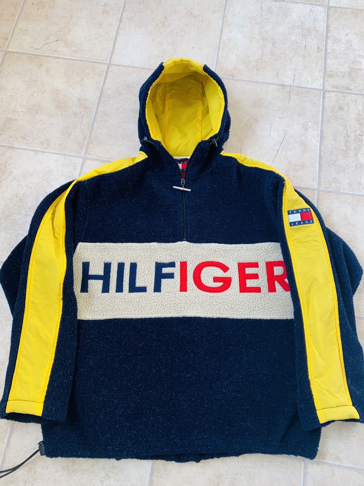 Image of Tommy Hilfiger Big Logo Fleece Sherpa 90's Kith Carhartt in Grey, Men's (Size XL)