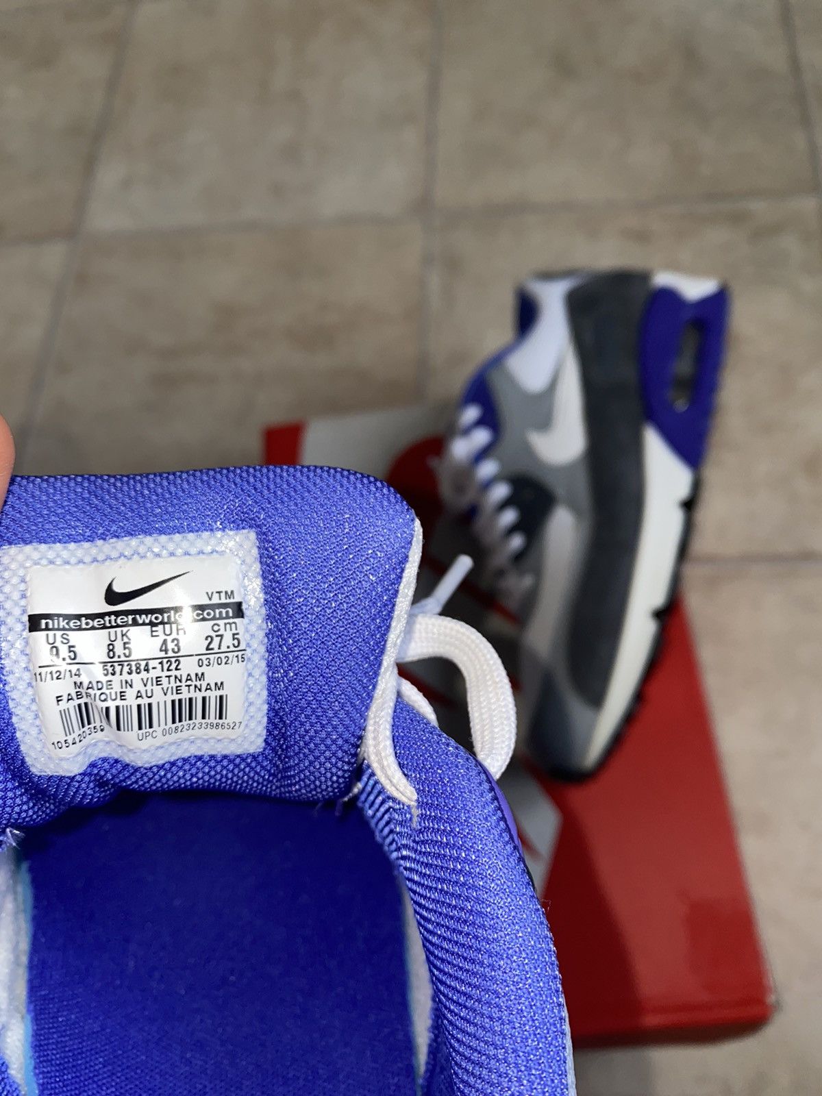 Nike × atmos NikeLab AirMax 90 Purple 2015 Bw 95 Tn Parra Size US 9.5 / EU 42-43 - 10 Thumbnail