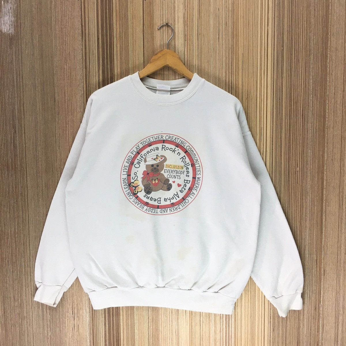 Hanes × Vintage Vintage California Rock’s N Rollers Beta Alpha Bear Sweater Size US M / EU 48-50 / 2 - 1 Thumbnail