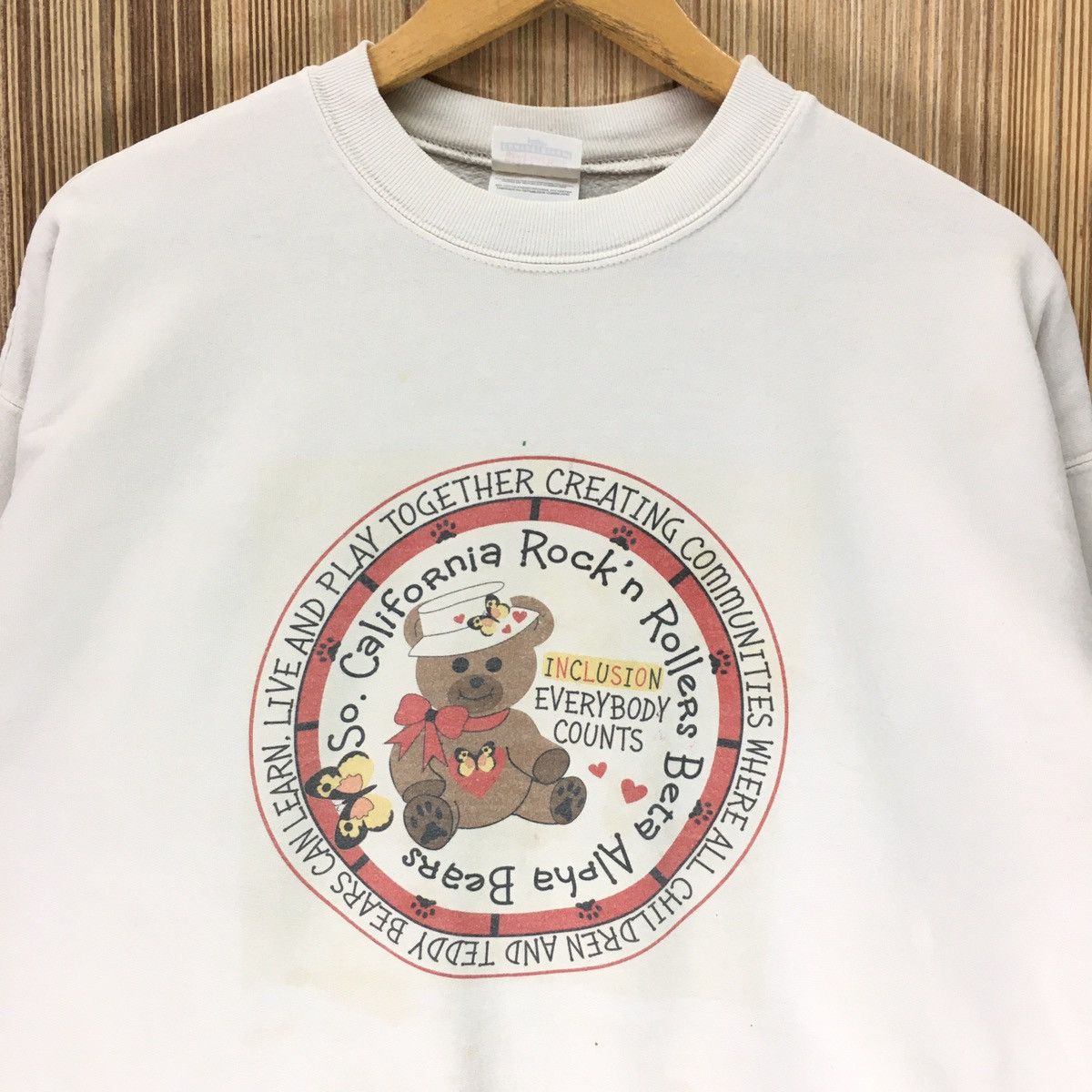 Hanes × Vintage Vintage California Rock’s N Rollers Beta Alpha Bear Sweater Size US M / EU 48-50 / 2 - 2 Thumbnail