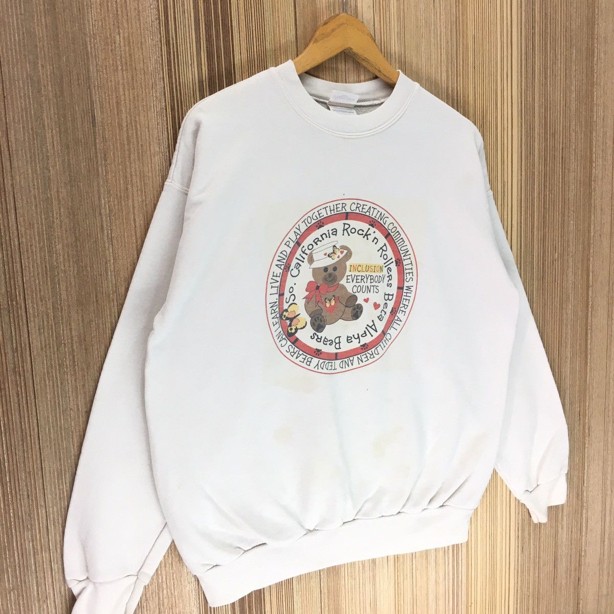 Hanes × Vintage Vintage California Rock’s N Rollers Beta Alpha Bear Sweater Size US M / EU 48-50 / 2 - 5 Thumbnail