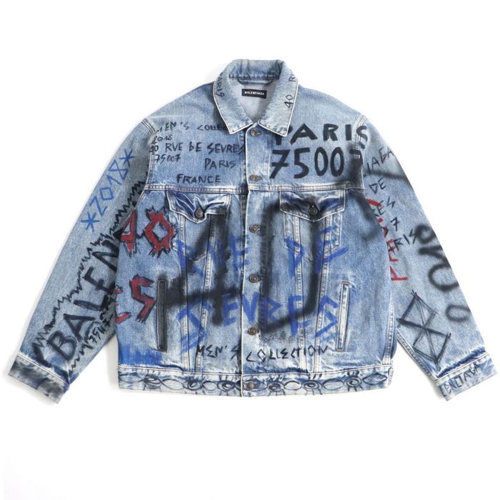 Balenciaga Balenciaga Oversized Graffiti Denim Jacket | Grailed