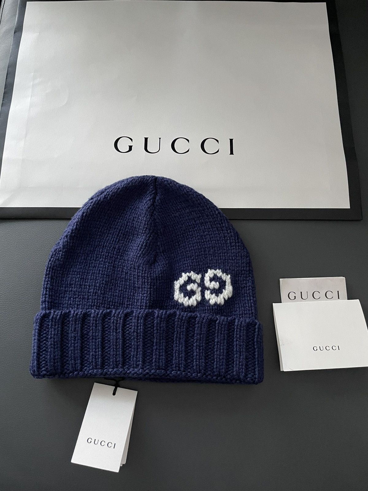 Gucci Rare Brand NEW Sold Out Runway 100% Virgin Wool GG Logo Hat Size ONE SIZE - 1 Thumbnail