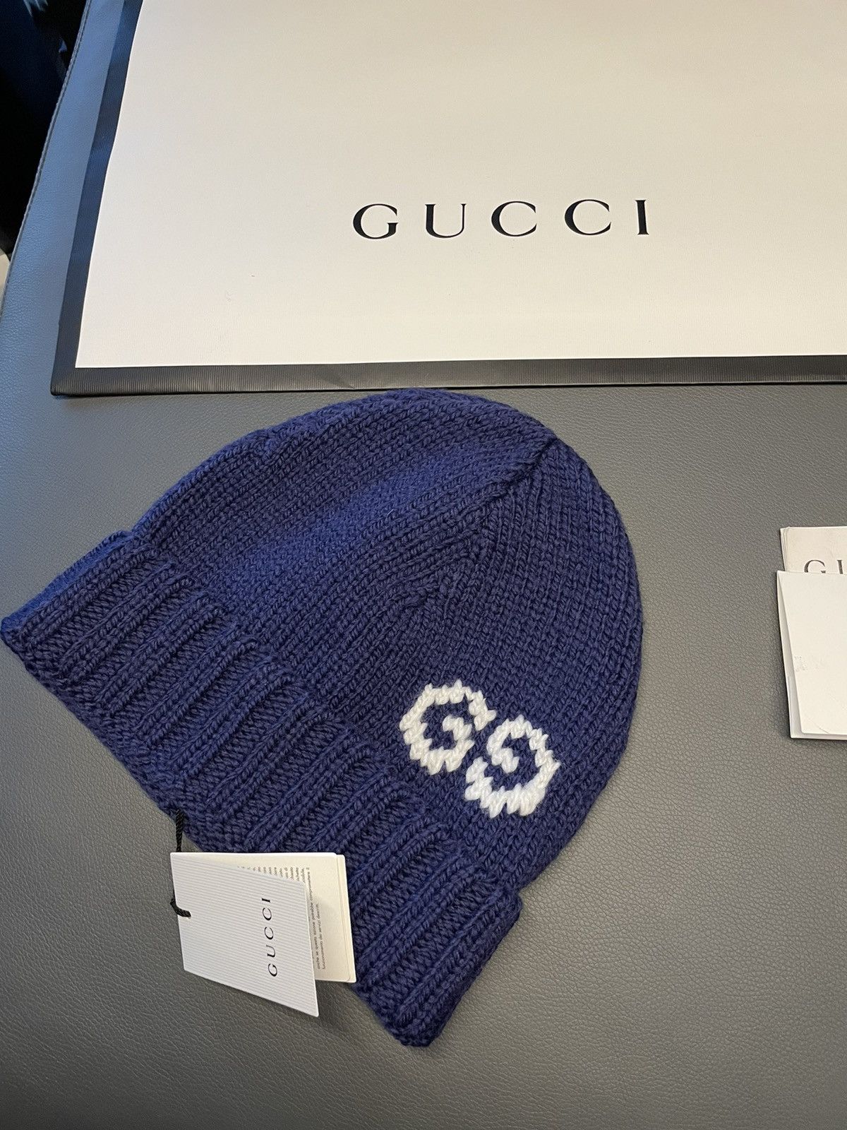 Gucci Rare Brand NEW Sold Out Runway 100% Virgin Wool GG Logo Hat Size ONE SIZE - 16 Thumbnail