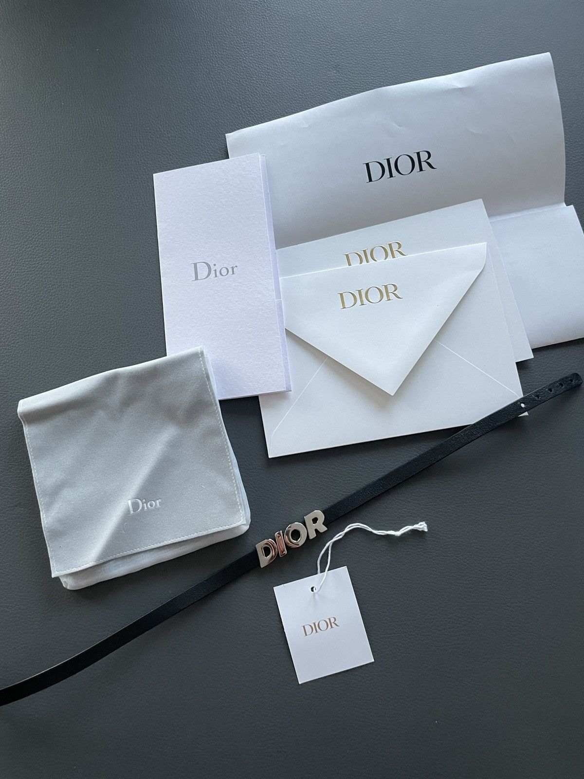 Dior Super Runway Limited Edition Silver Logo Leather Bracelet Size ONE SIZE - 8 Thumbnail