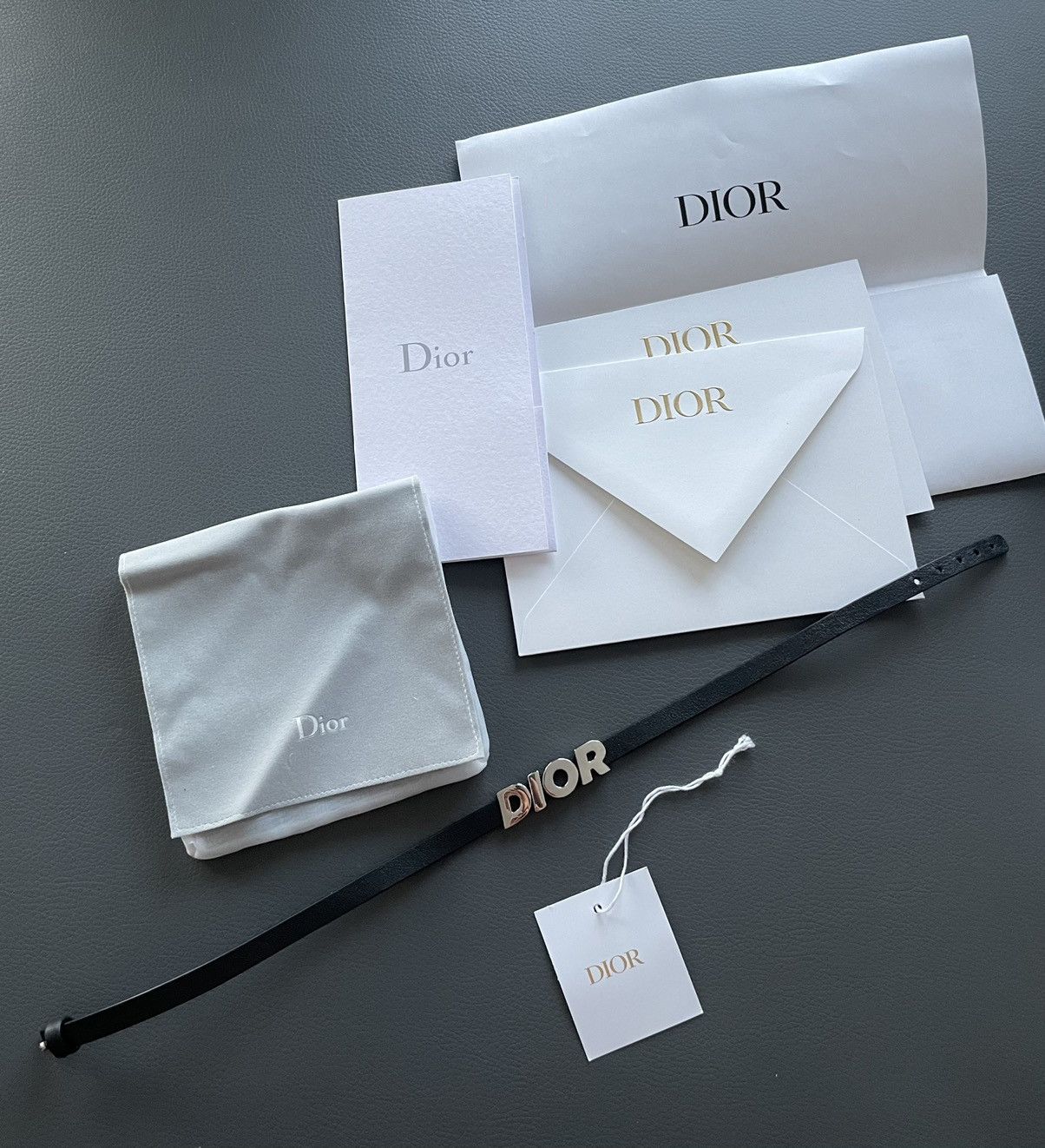 Dior Super Runway Limited Edition Silver Logo Leather Bracelet Size ONE SIZE - 5 Thumbnail