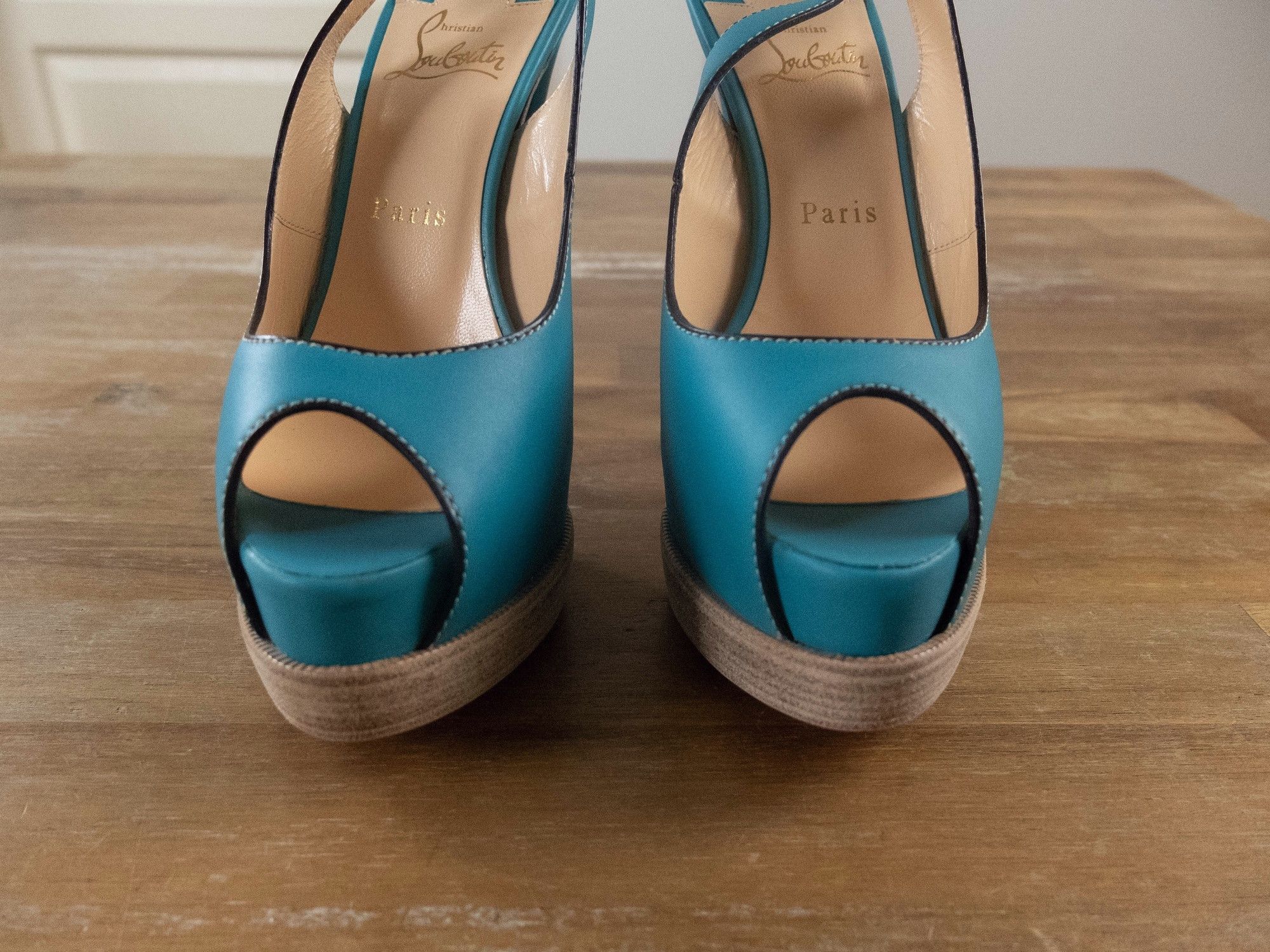 Christian Louboutin CHRISTIAN LOUBOUTIN Palais Royal blue slingback sandals 8 38 Size US 8 / IT 38 - 3 Thumbnail