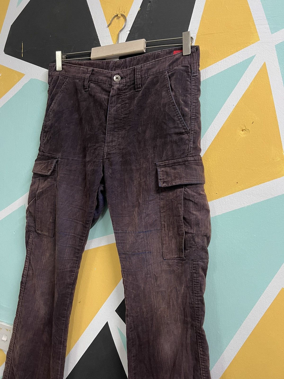 Japanese Brand Semantic Desing Sun Faded Corduroy Cargo Pants Size US 32 / EU 48 - 2 Thumbnail