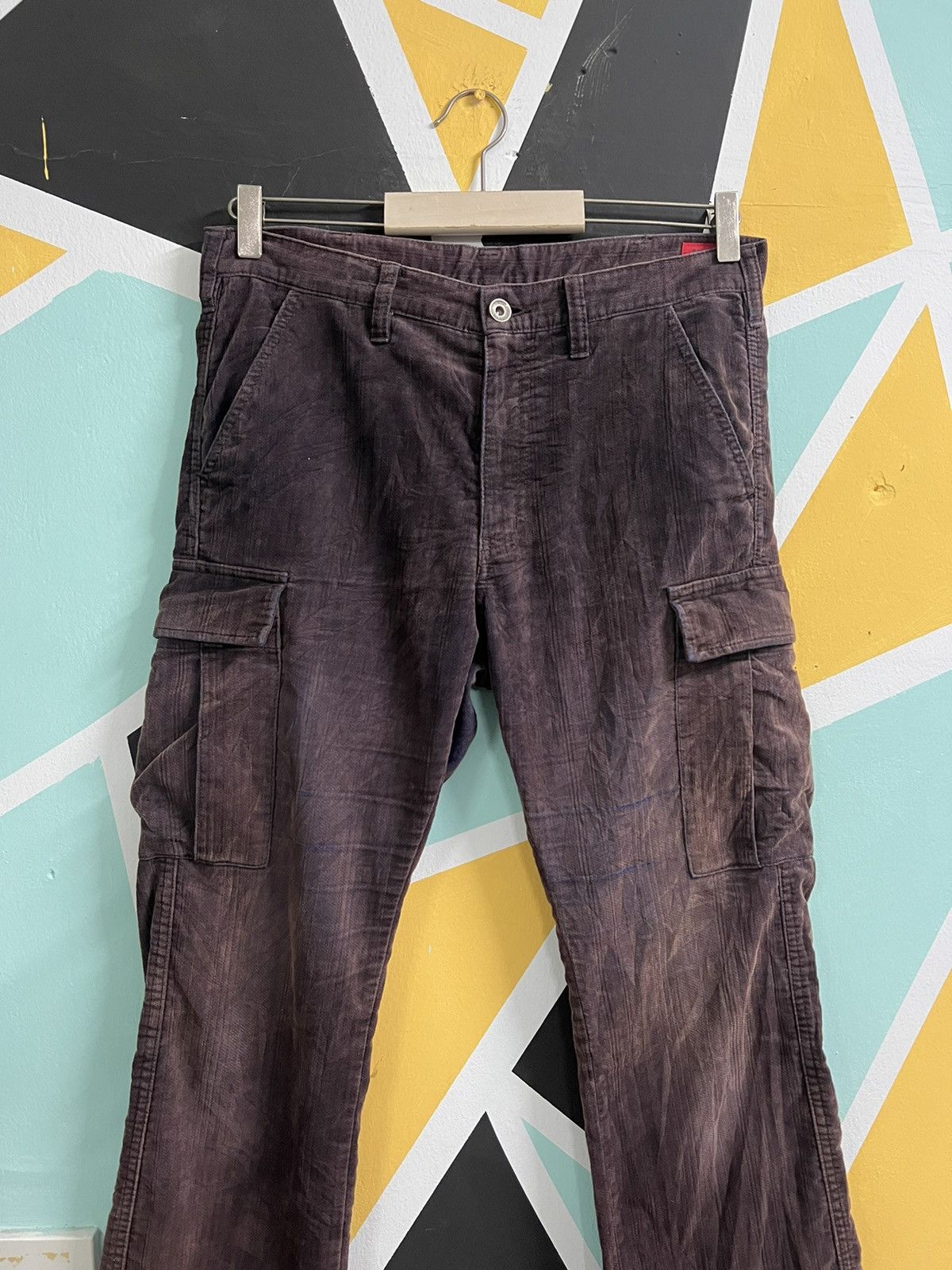 Japanese Brand Semantic Desing Sun Faded Corduroy Cargo Pants Size US 32 / EU 48 - 1 Thumbnail