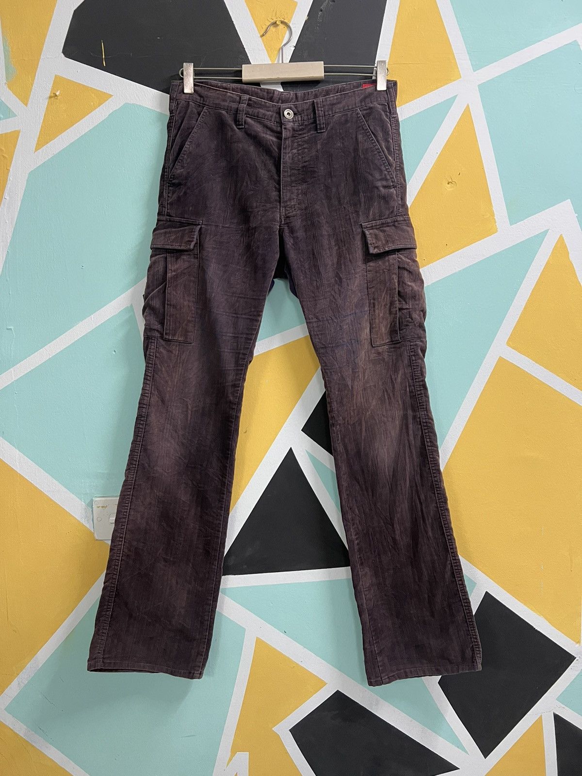 Japanese Brand Semantic Desing Sun Faded Corduroy Cargo Pants Size US 32 / EU 48 - 3 Thumbnail