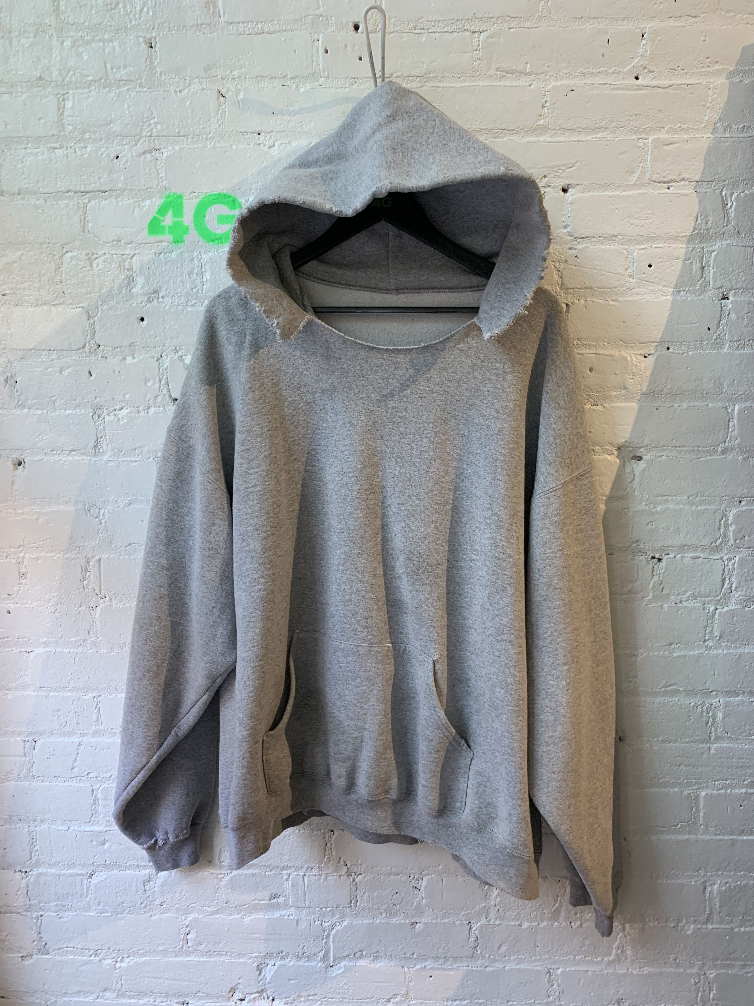 image of Vintage Thrashed Vintage 90's Perfect Blank Gray Hoodie in Grey, Men's (Size 2XL)