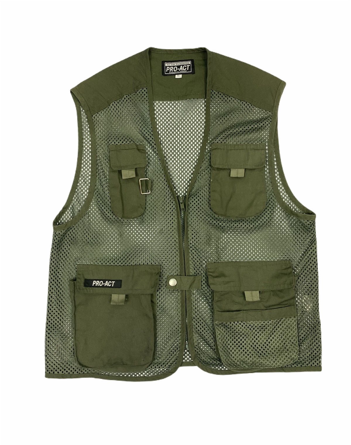 Japanese Brand PRO ACT Baggy Pocket Tactical Utility Mesh Net Vest Jacket Size US M / EU 48-50 / 2 - 1 Thumbnail