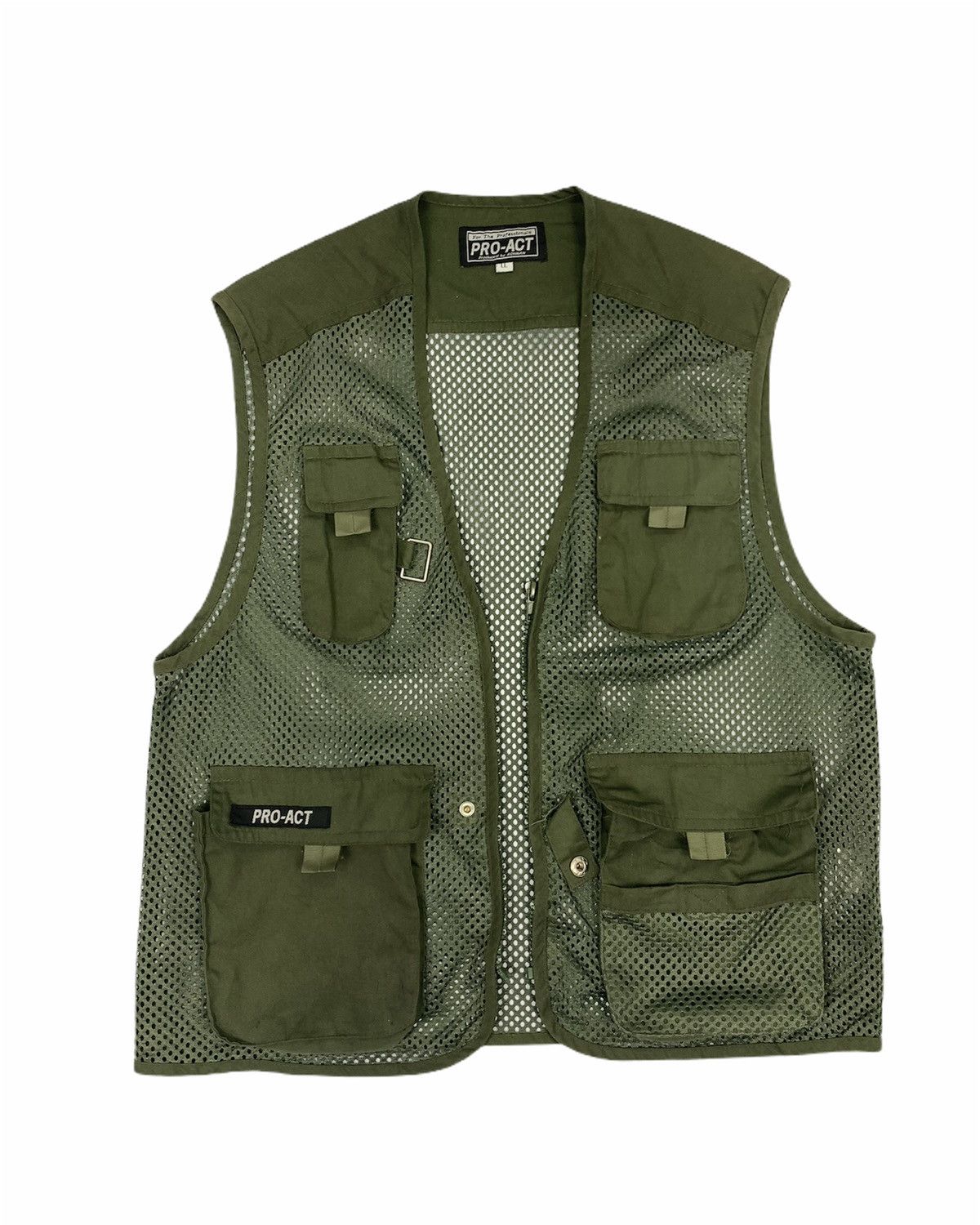 Japanese Brand PRO ACT Baggy Pocket Tactical Utility Mesh Net Vest Jacket Size US M / EU 48-50 / 2 - 3 Thumbnail