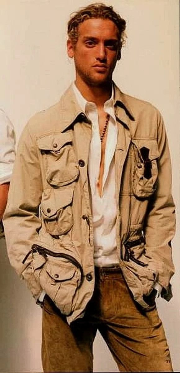 image of Dolce Gabbana Cargo Jacket Coat Corduroy Vintage 2003 in Milky, Men's (Size Medium)