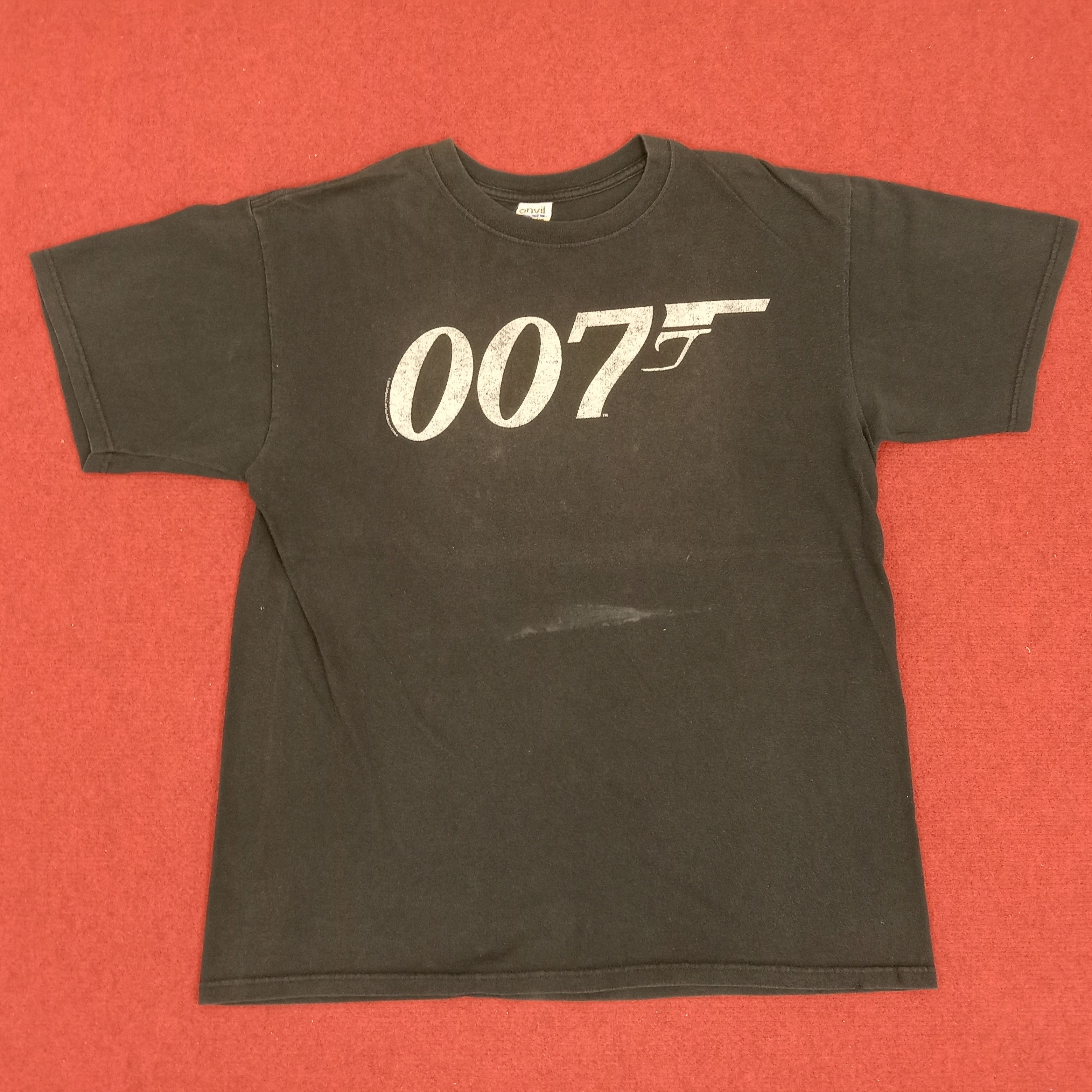 image of James Bond 007 Movie Promo Style Vintage Tshirt in Black, Men's (Size Large)