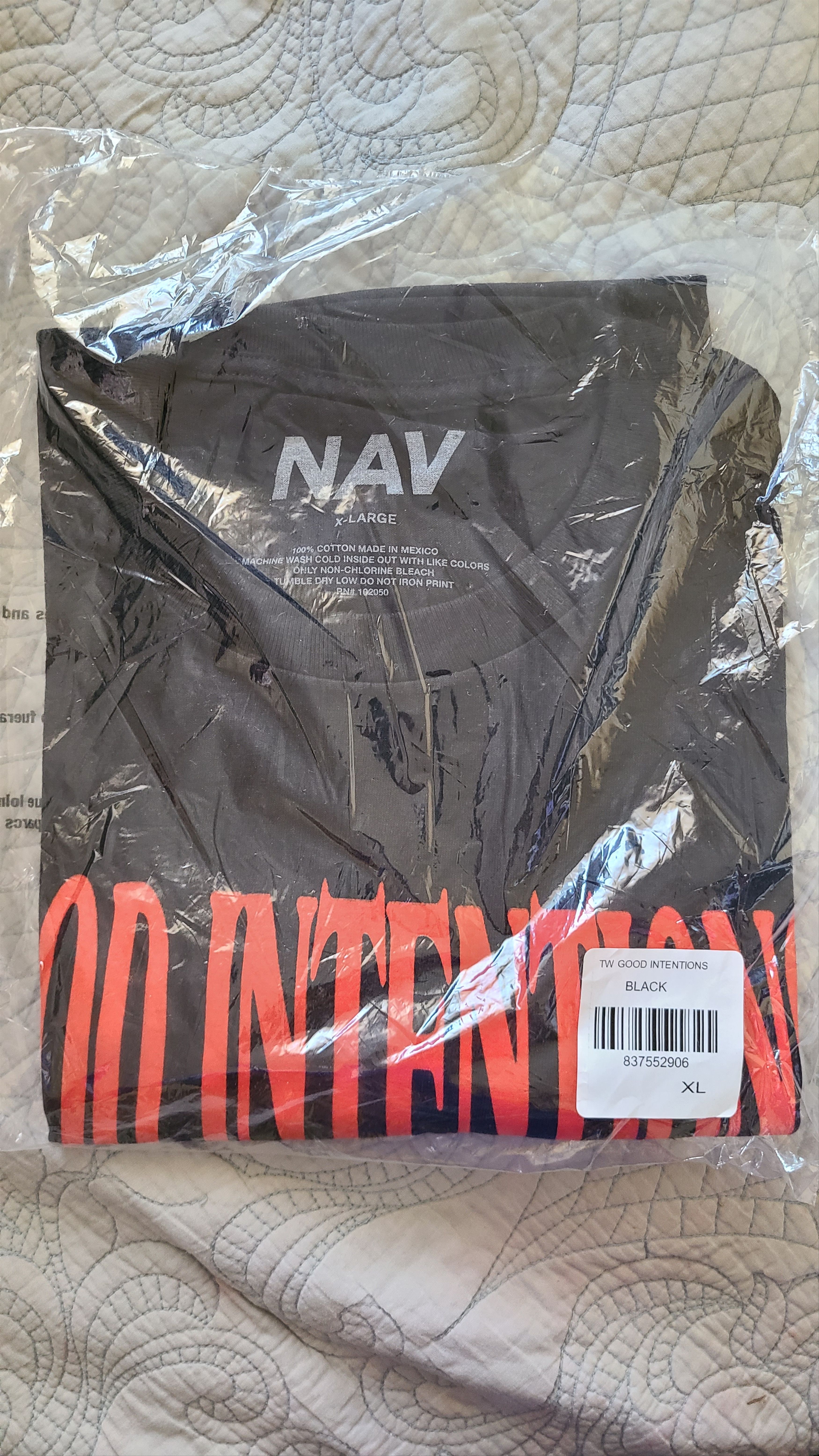 Vlone VLONE X NAV GOOD INTENTIONS BLACK TEE Size US XL / EU 56 / 4 - 2 Thumbnail
