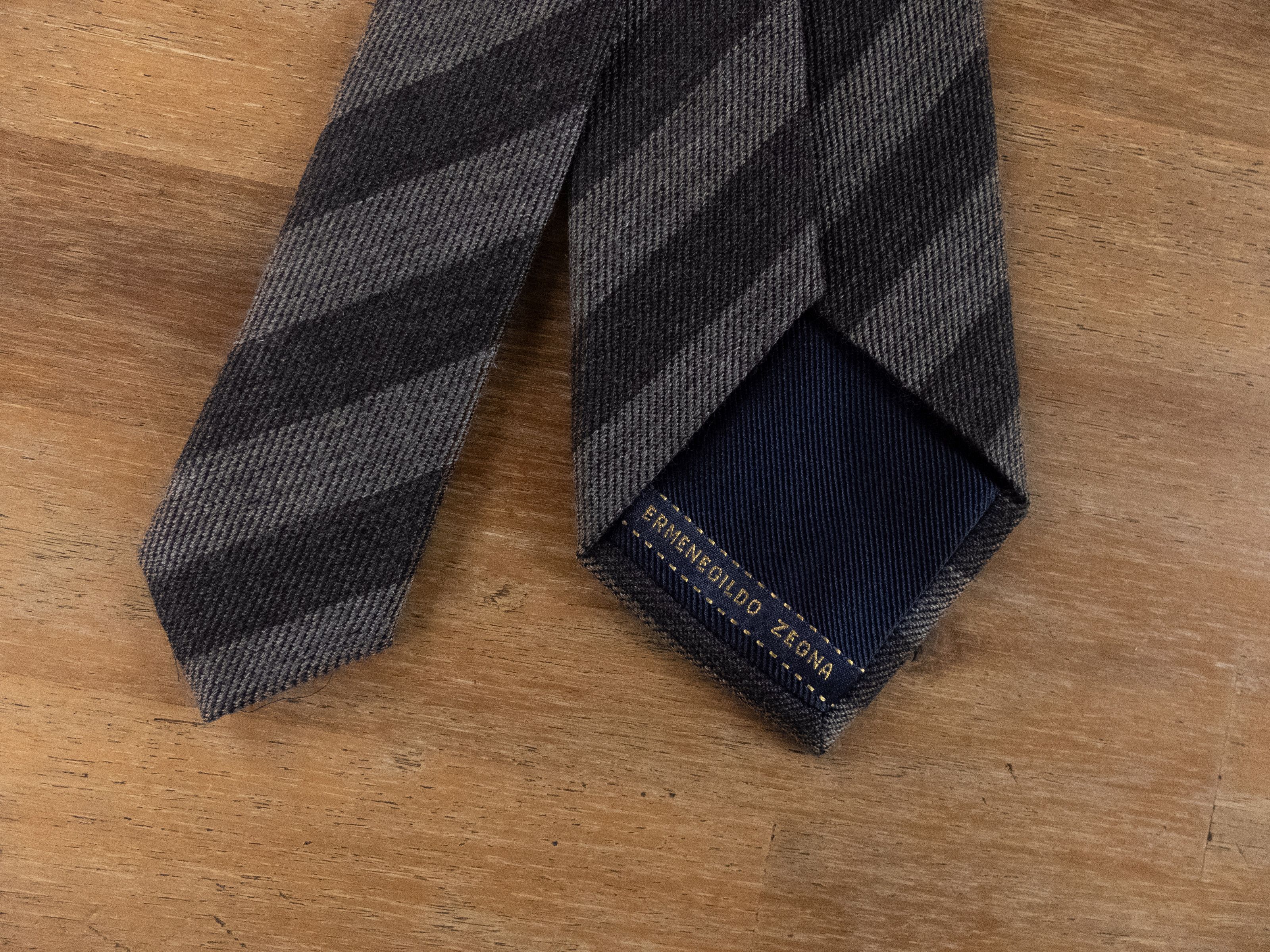 Ermenegildo Zegna ERMENEGILDO ZEGNA gray striped cashmere tie authentic Size ONE SIZE - 3 Thumbnail