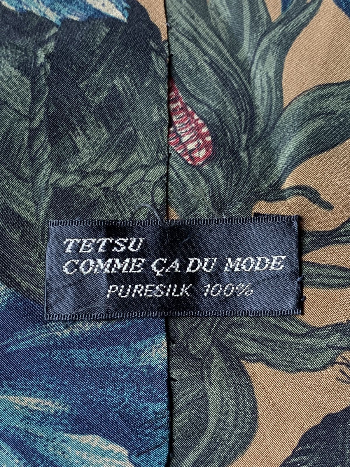 Japanese Brand Rare Silk Tetsu Comme Ca Du Mode Tie Floral Italy Size ONE SIZE - 3 Thumbnail