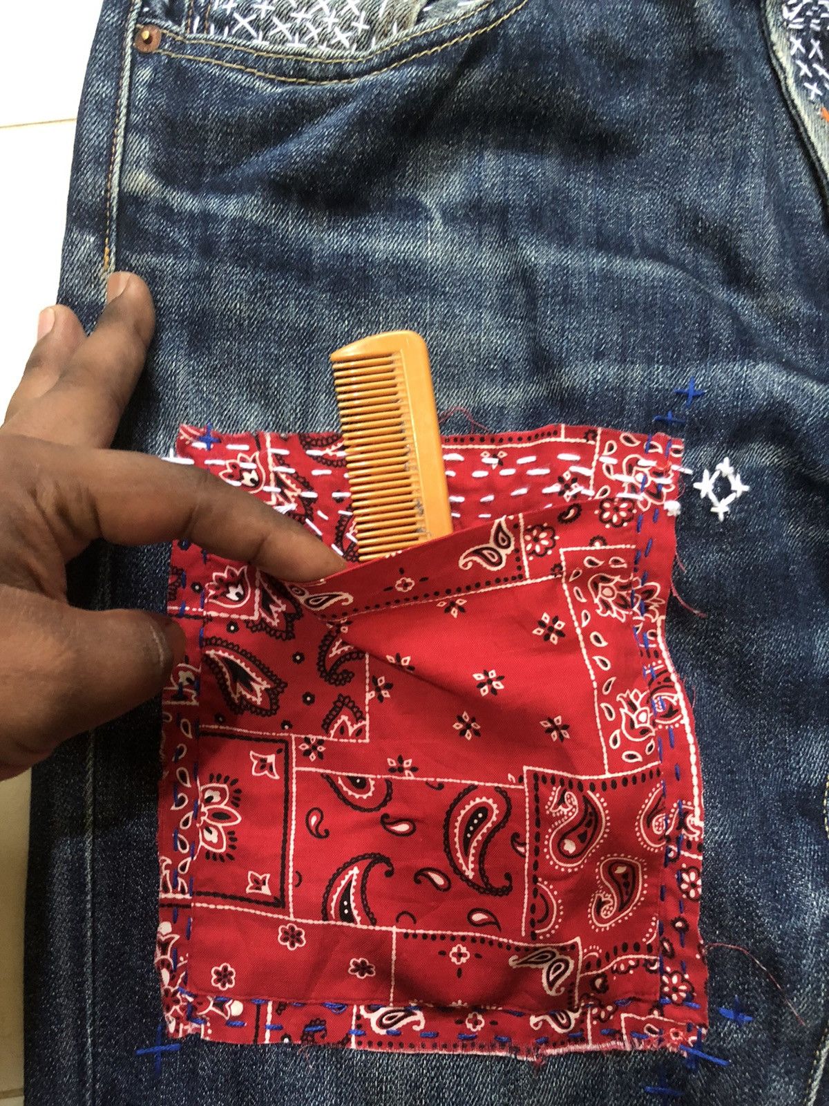 Uniqlo Uniqlo custom made Sashiko/Boro inspired Kapital Strike Size US 33 - 4 Thumbnail