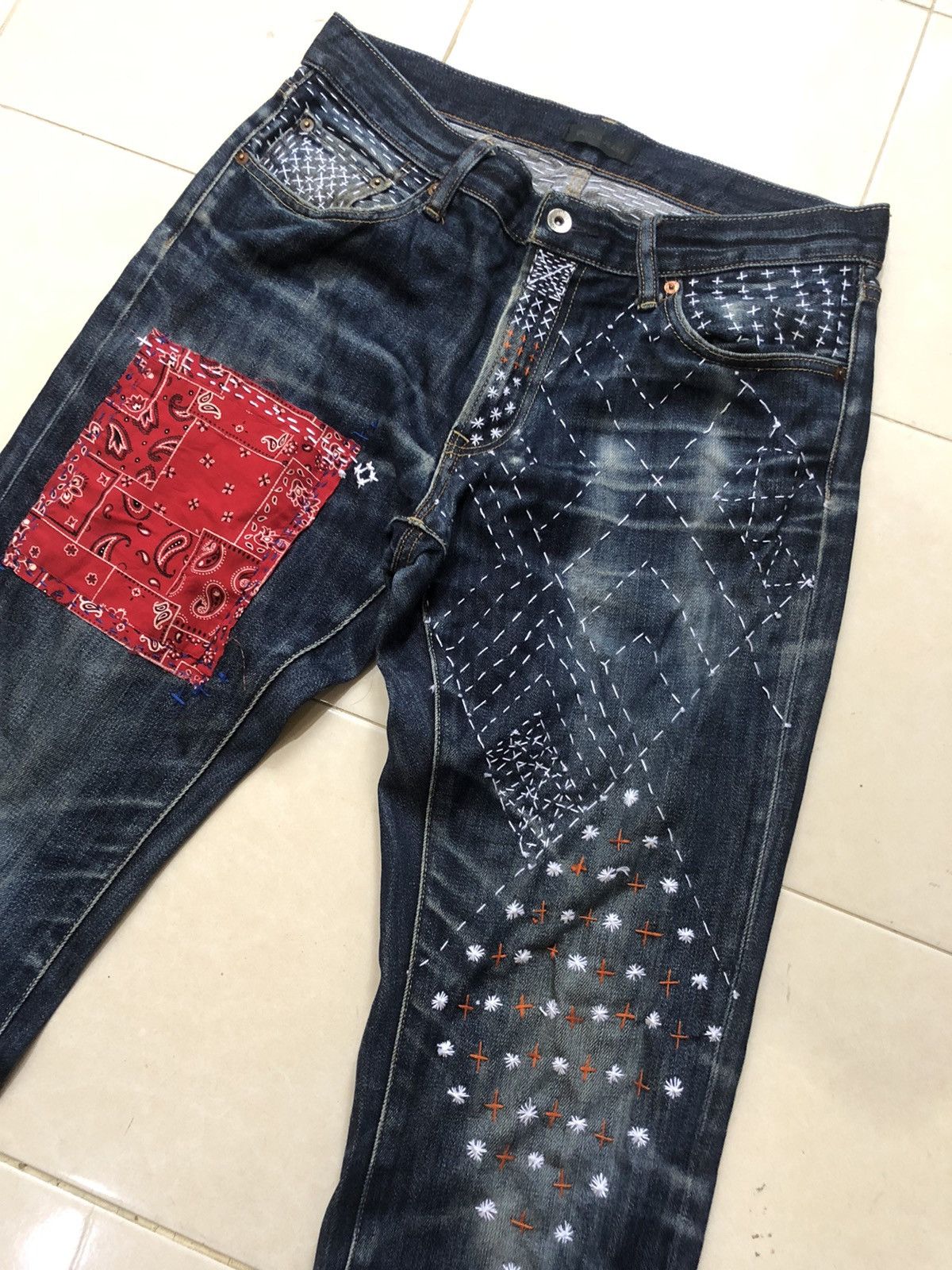 Uniqlo Uniqlo custom made Sashiko/Boro inspired Kapital Strike Size US 33 - 3 Thumbnail