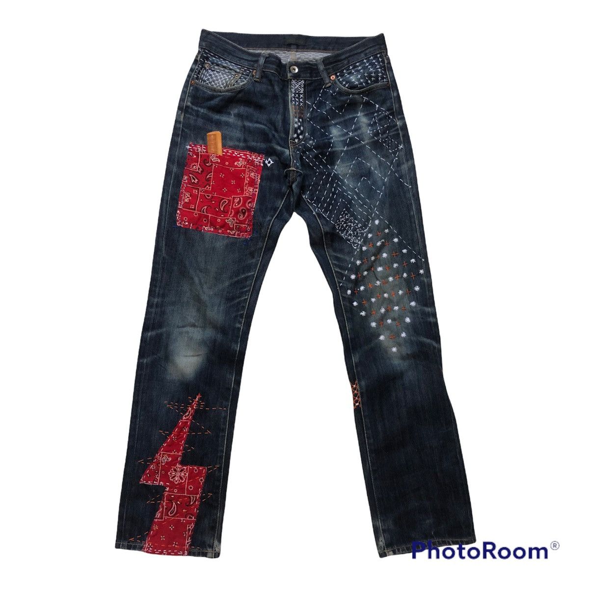 Uniqlo Uniqlo custom made Sashiko/Boro inspired Kapital Strike Size US 33 - 1 Thumbnail