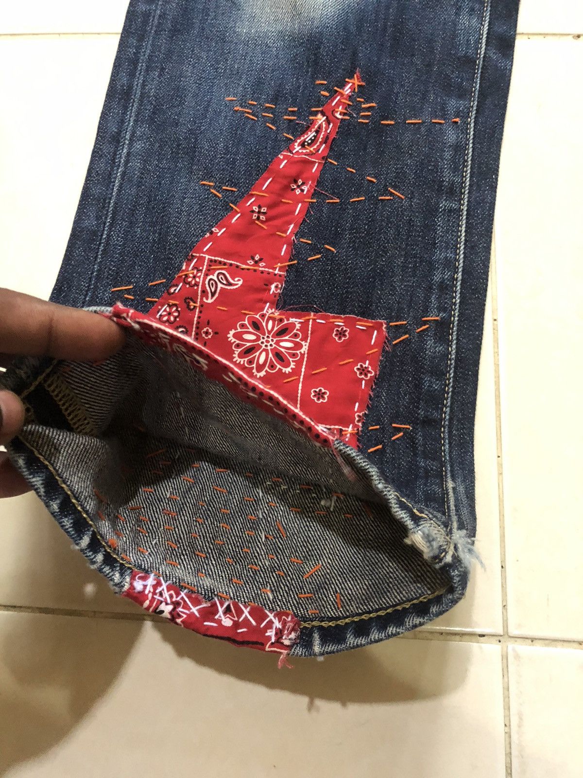 Uniqlo Uniqlo custom made Sashiko/Boro inspired Kapital Strike Size US 33 - 6 Thumbnail
