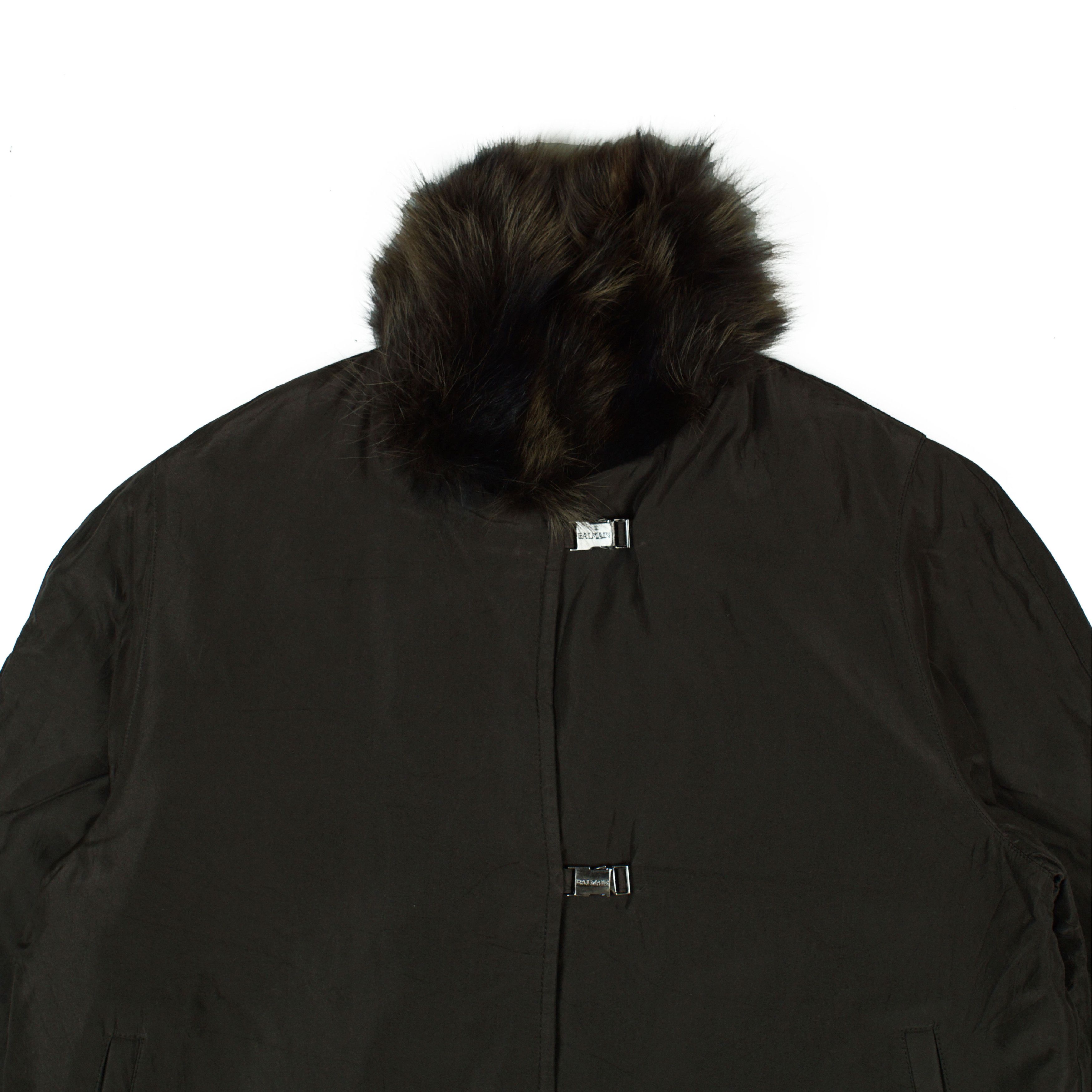 Balmain × Vintage Balmain Silk Blue Fox Fur Jacket Size L / US 10 / IT 46 - 2 Thumbnail