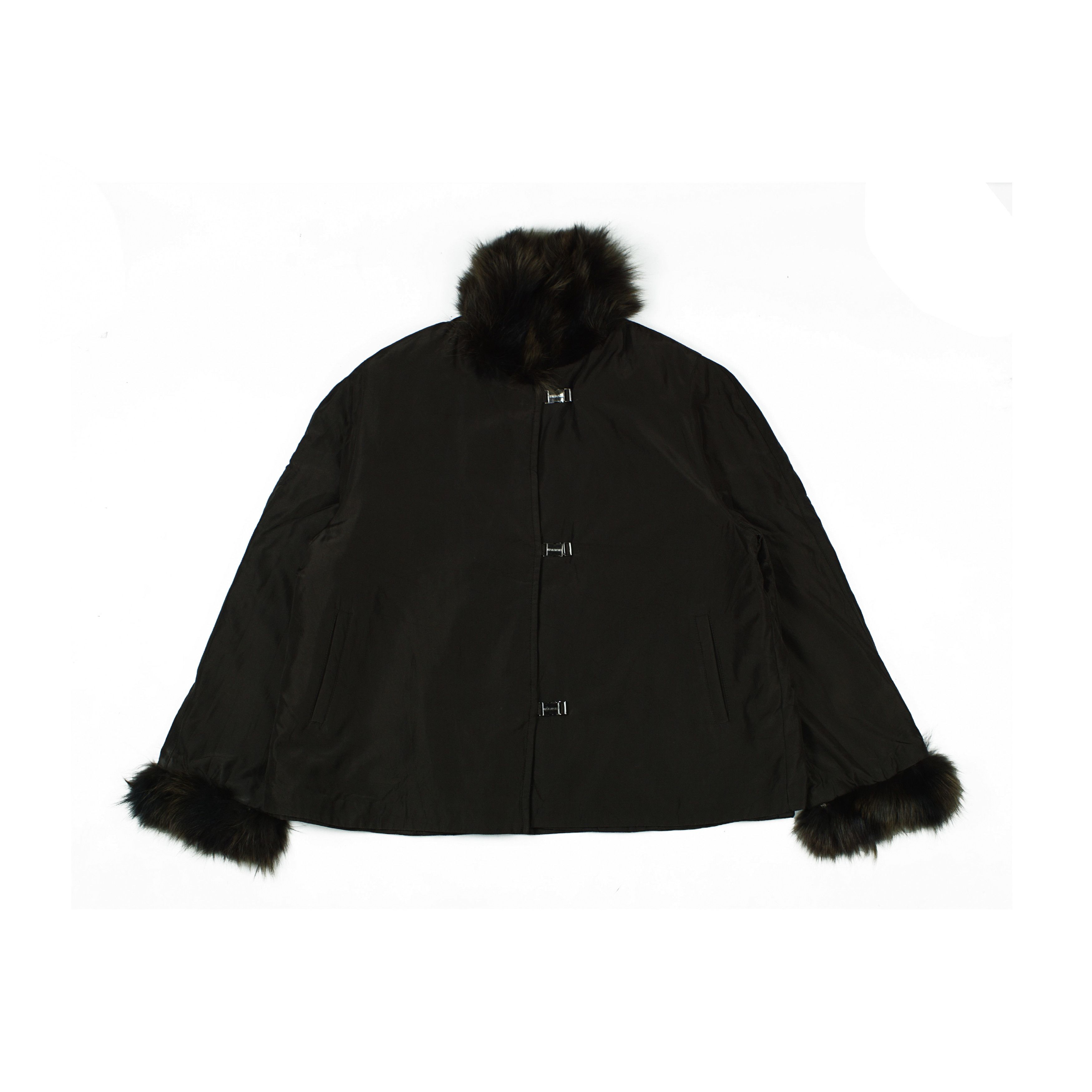 Balmain × Vintage Balmain Silk Blue Fox Fur Jacket Size L / US 10 / IT 46 - 1 Thumbnail