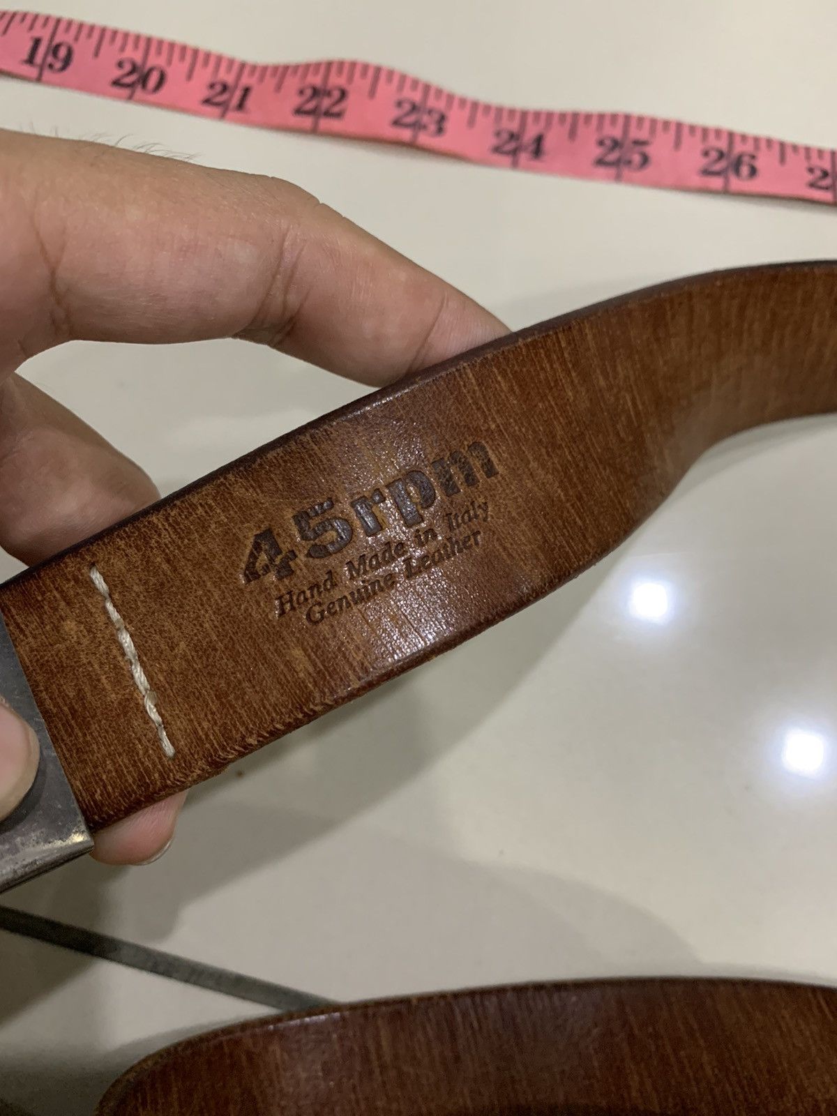 45rpm × Vintage VINTAGE 45RPM LEATHER BELT Size 28 - 6 Thumbnail