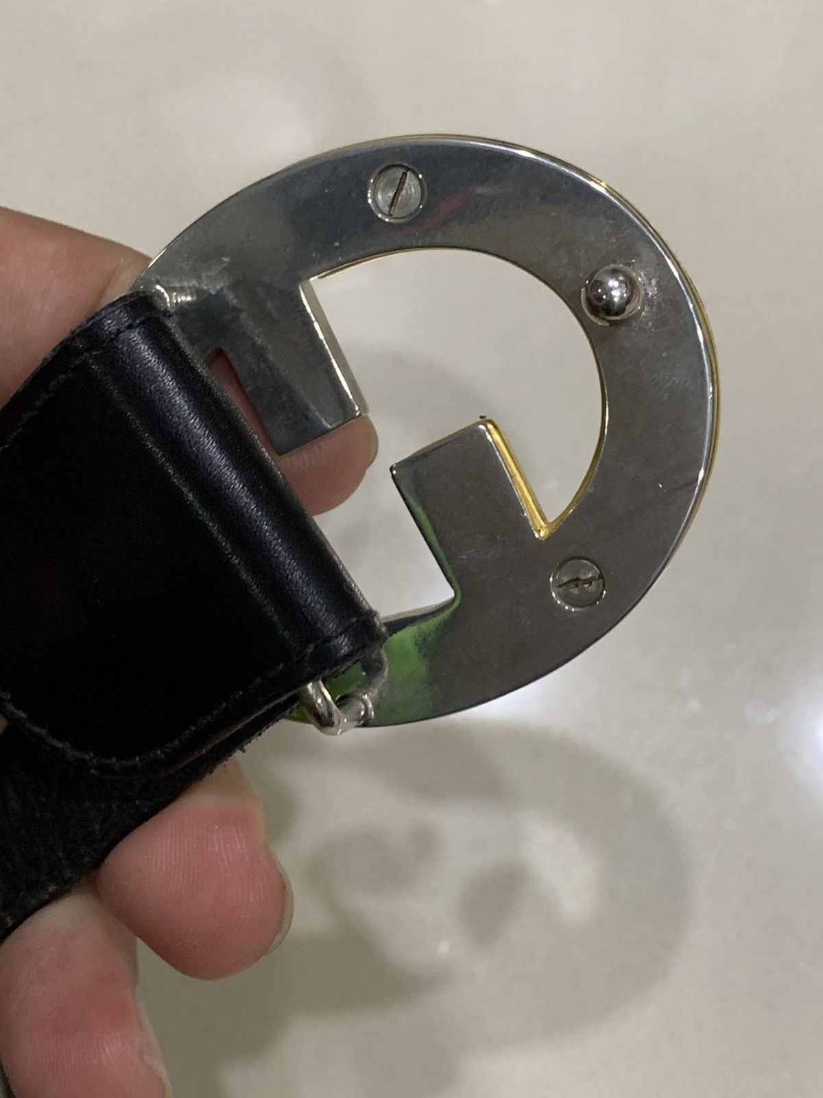 Gucci VINTAGE 1980s GUCCI GG LEATHER BELT Size 26 - 7 Thumbnail