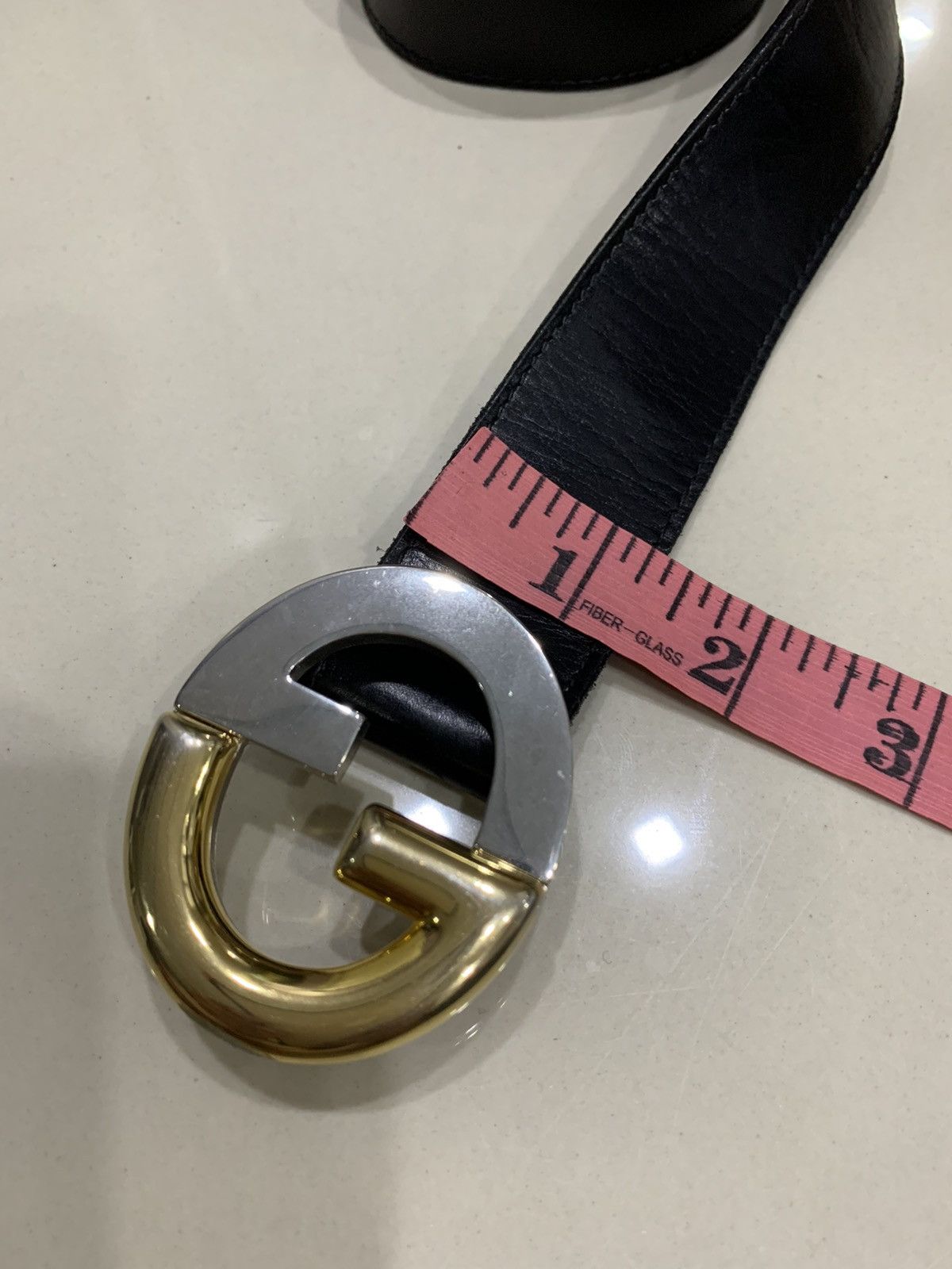Gucci VINTAGE 1980s GUCCI GG LEATHER BELT Size 26 - 2 Thumbnail