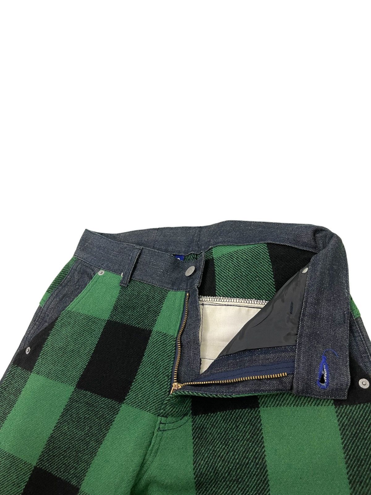 Japanese Brand Hybrid Wool Denim Earth Music Plaid Regular 3🟦7 Size US 29 - 19 Thumbnail